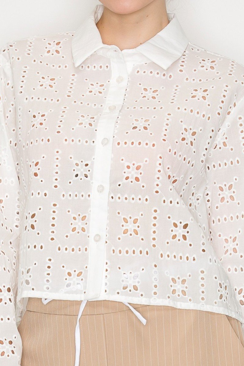 Blusa Story On Mangas Largas Eyelet Para Damas by Story On