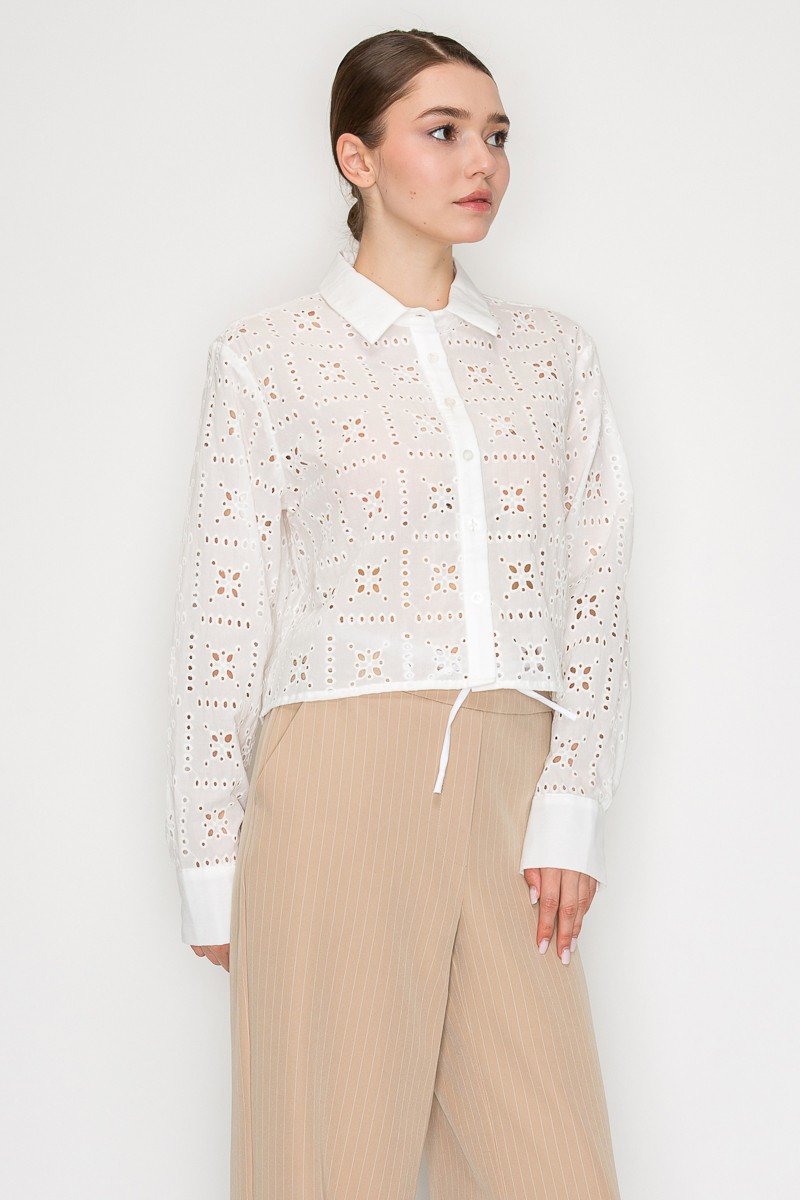 Blusa Story On Mangas Largas Eyelet Para Damas by Story On
