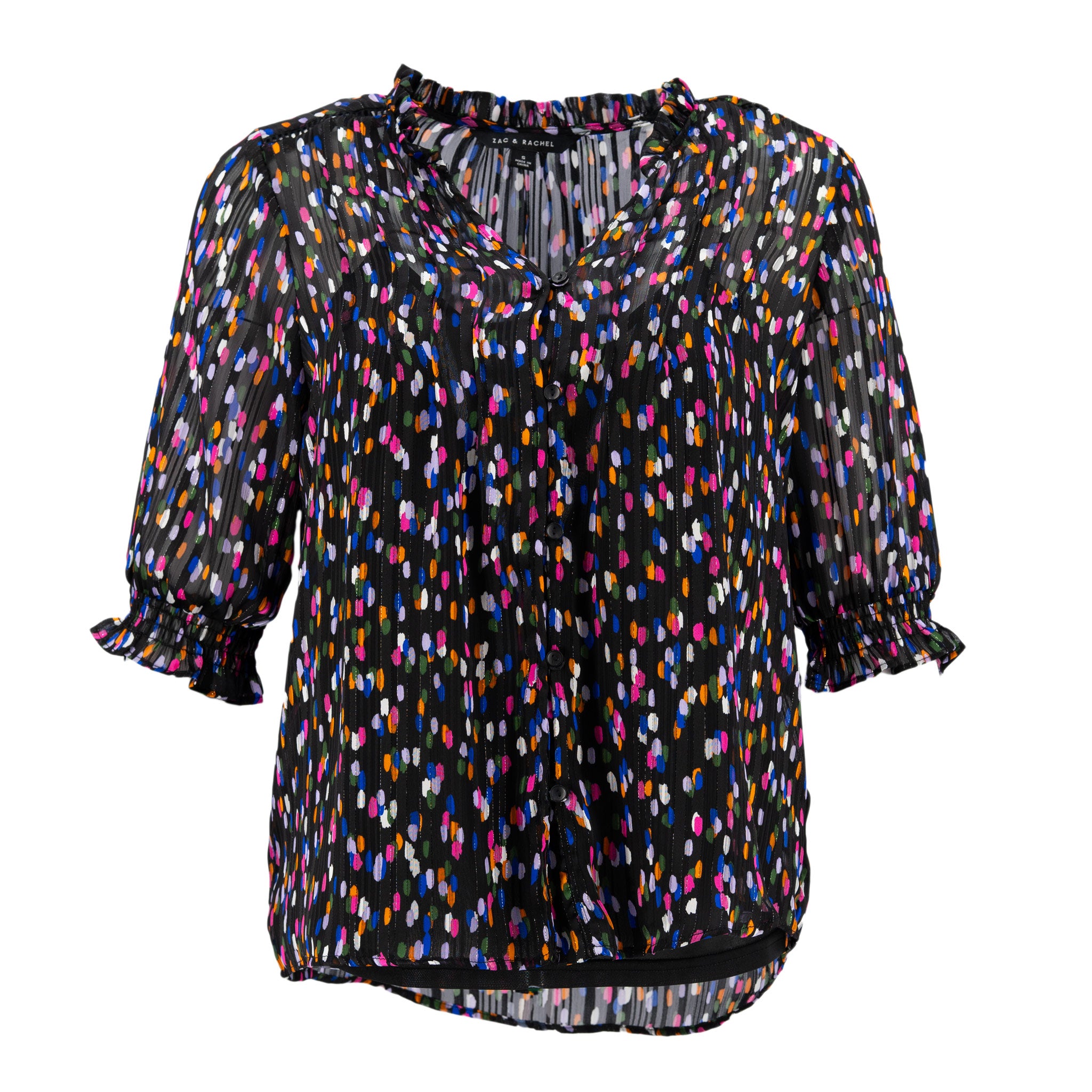 Blusa Zac & Rachel Mangas Largas Estampada P/ Dama ST81H816D