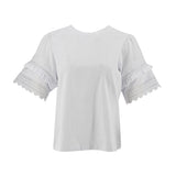 Blusa Zac & Rachel Mangas Cortas Lisa Encaje para Damas