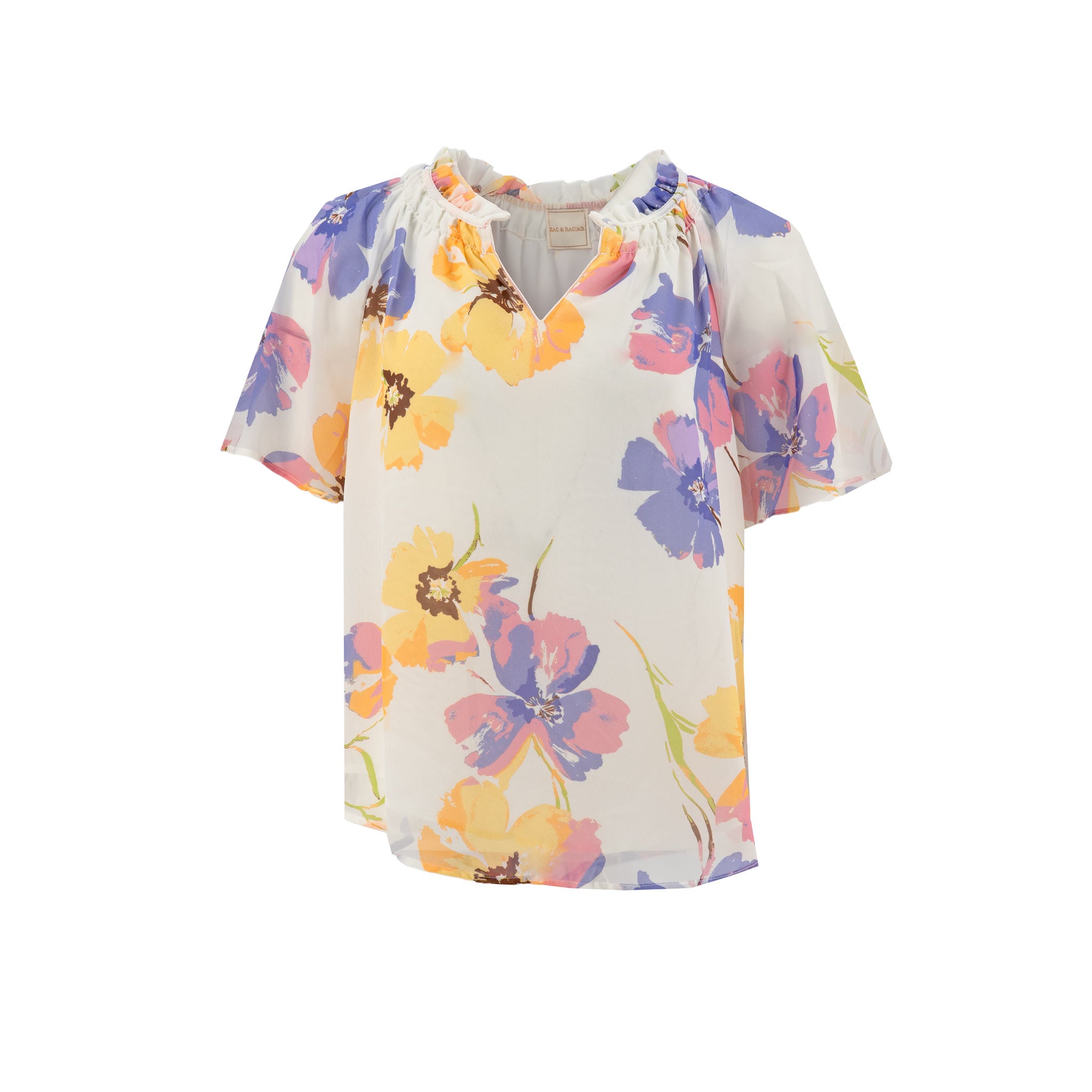 Blusa Zac & Rachel Mangas Cortas Floral para Damas
