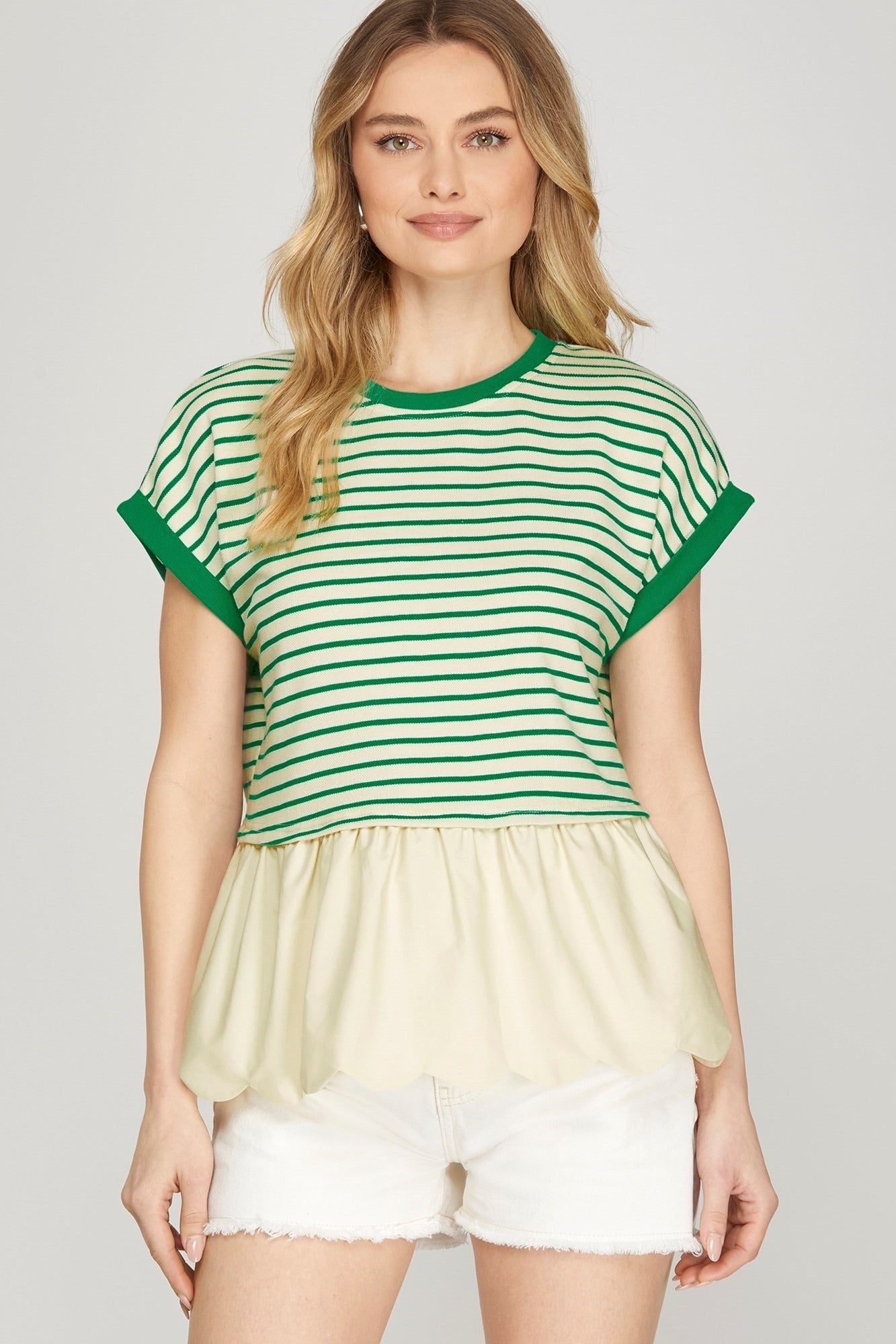 Blusa She + Sky Mangas Cortas Rayas para Damas
