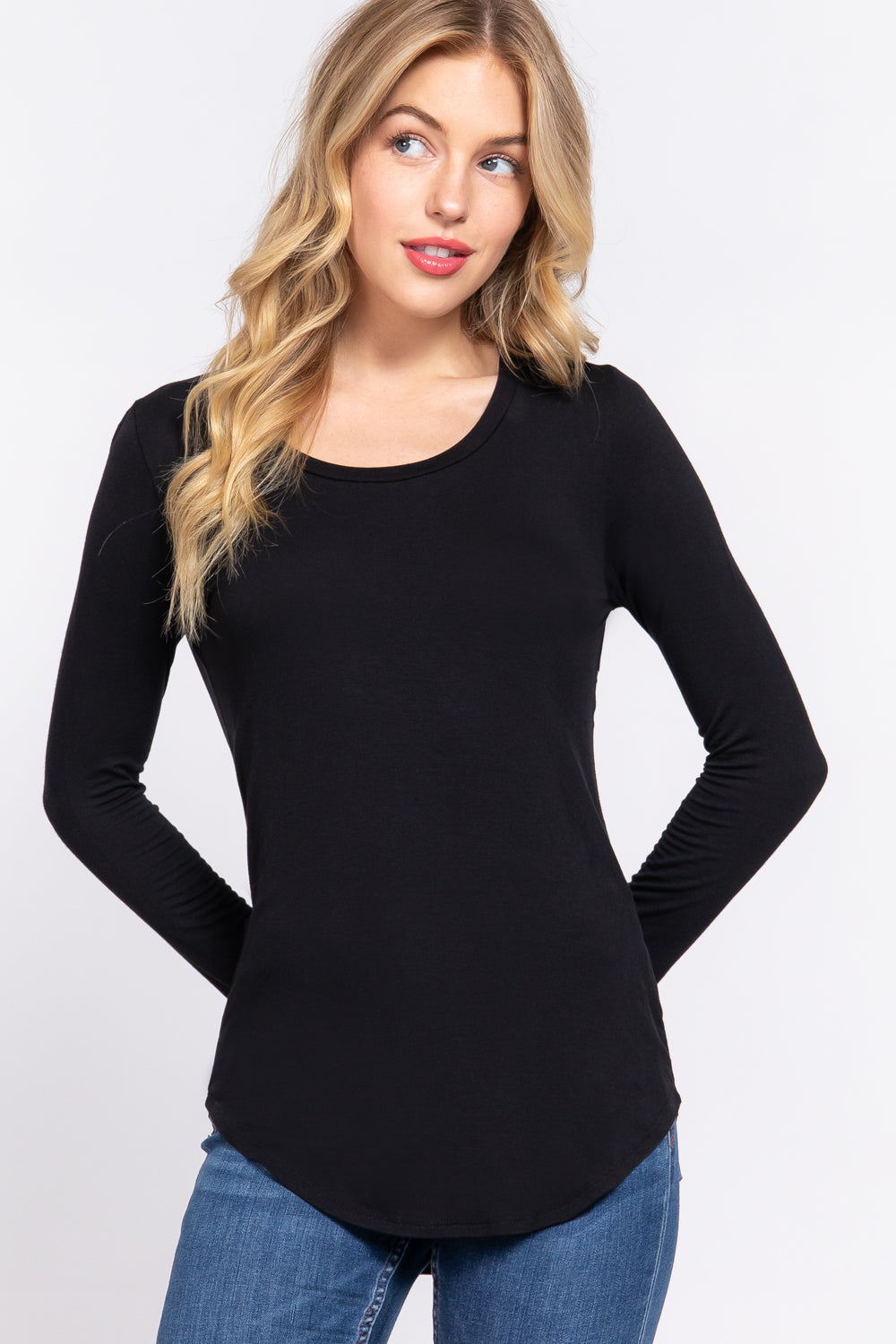 Blusa Active Basic Mangas Largas Liso para Damas