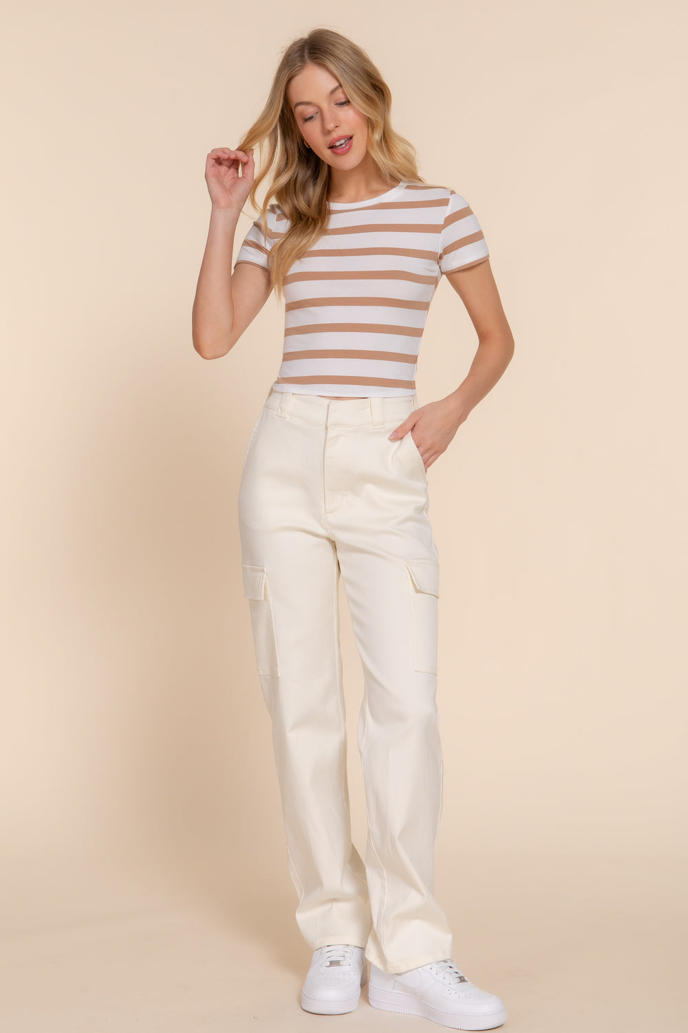 Camiseta Active Basic Mangas Cortas Rayas Para Damas by Active Basic