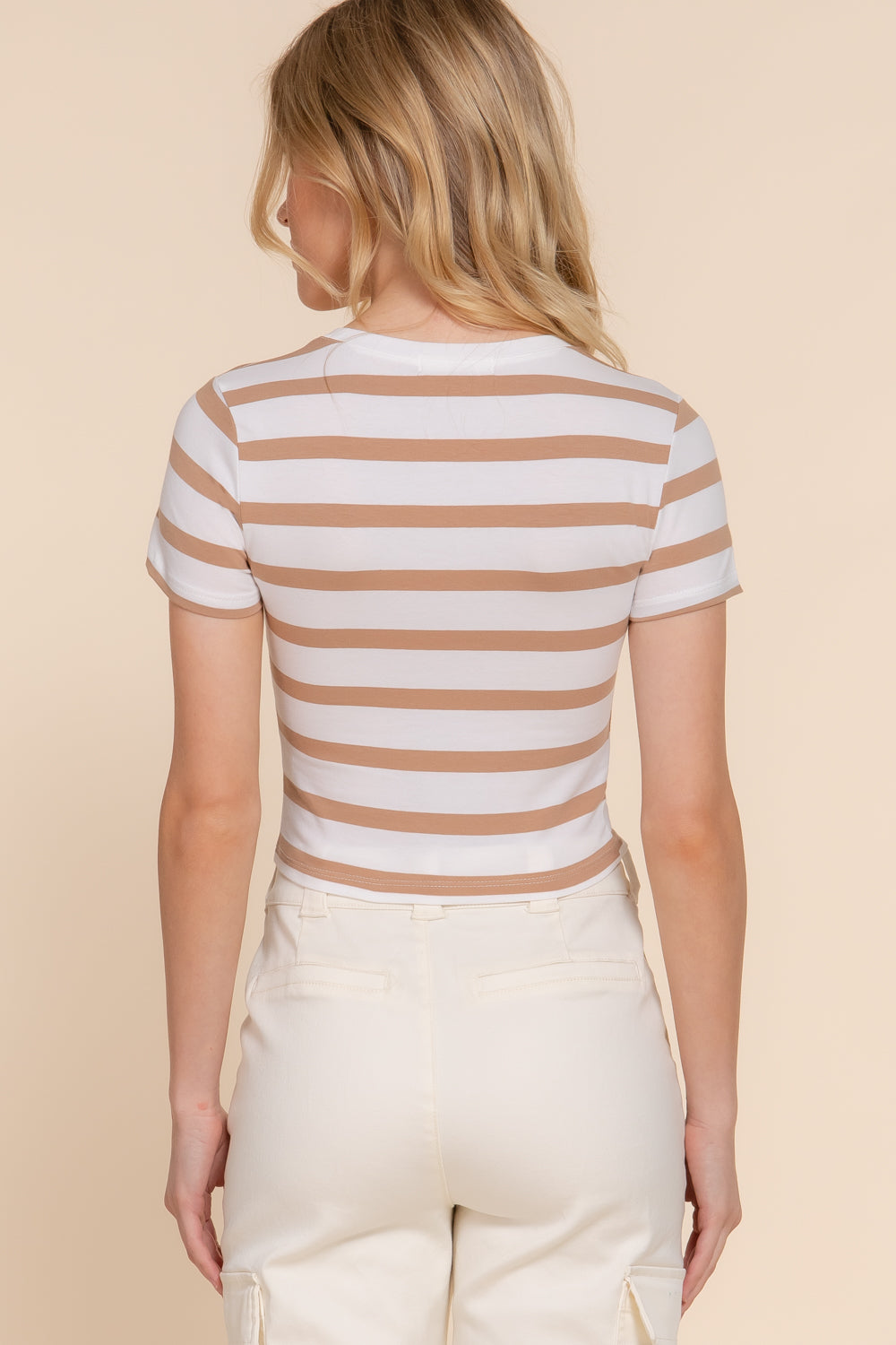 Camiseta Active Basic Mangas Cortas Rayas Para Damas by Active Basic