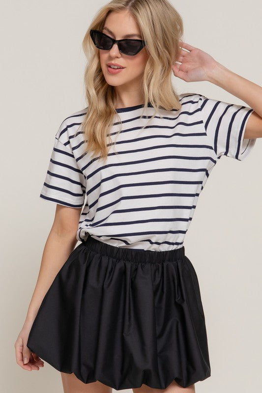 Camiseta Active Basic Mangas Cortas Rayas Para Damas