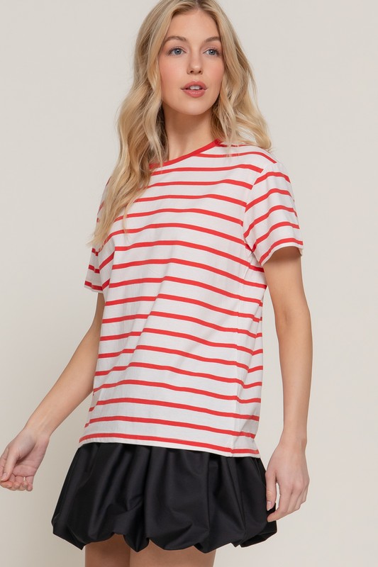 Camiseta Active Basic Mangas Cortas Rayas Para Damas