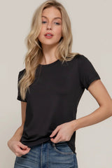 Camiseta Active Basic Mangas Cortas Lisa Negro/Pale Pink/Blanco Hueso para Damas