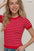 Camiseta Active Basic Mangas Cortas Rayas Para Damas