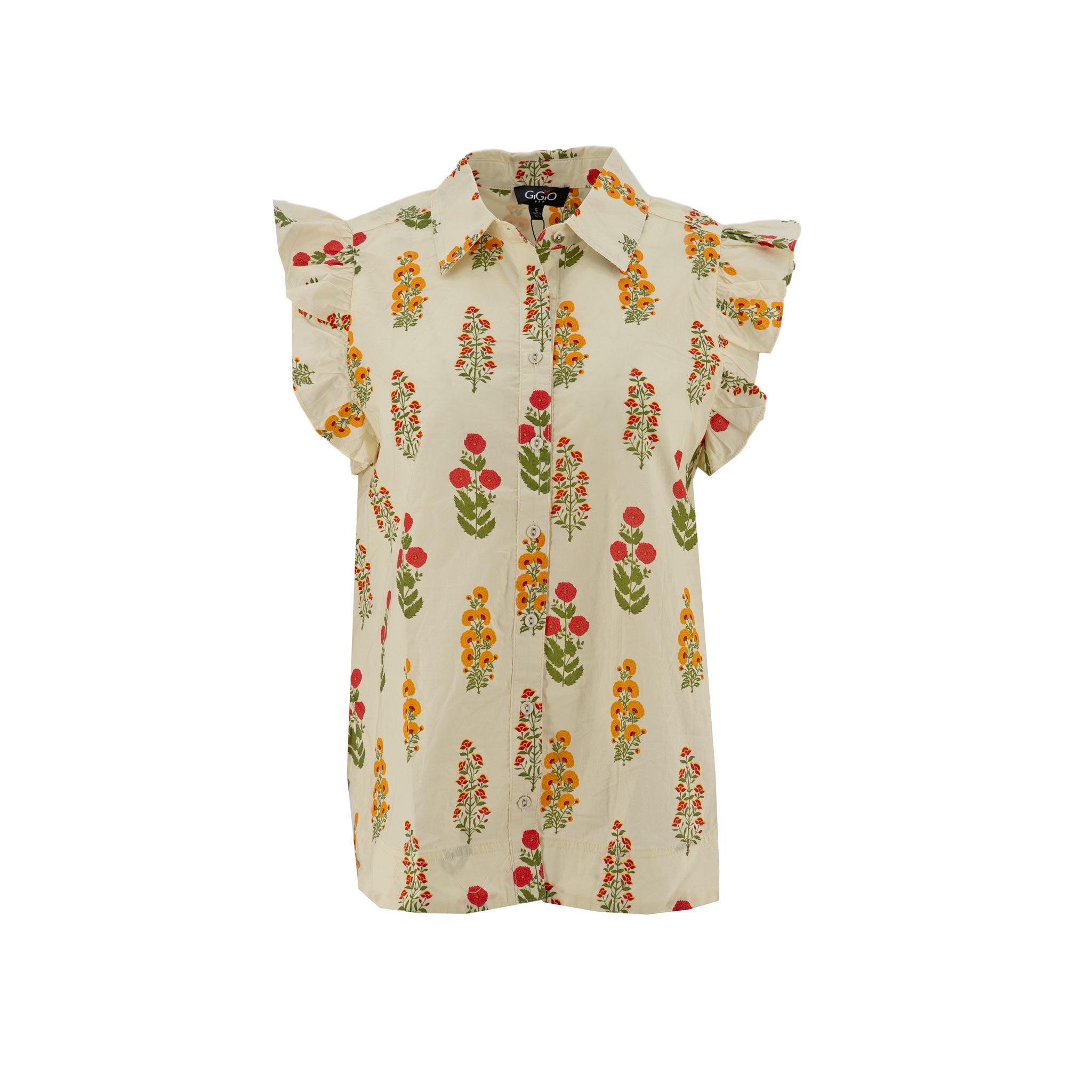 Blusa Gigio Mangas Cortas Floral para Damas