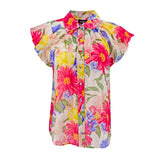 Blusa Gigio Mangas Cortas Floral para Damas