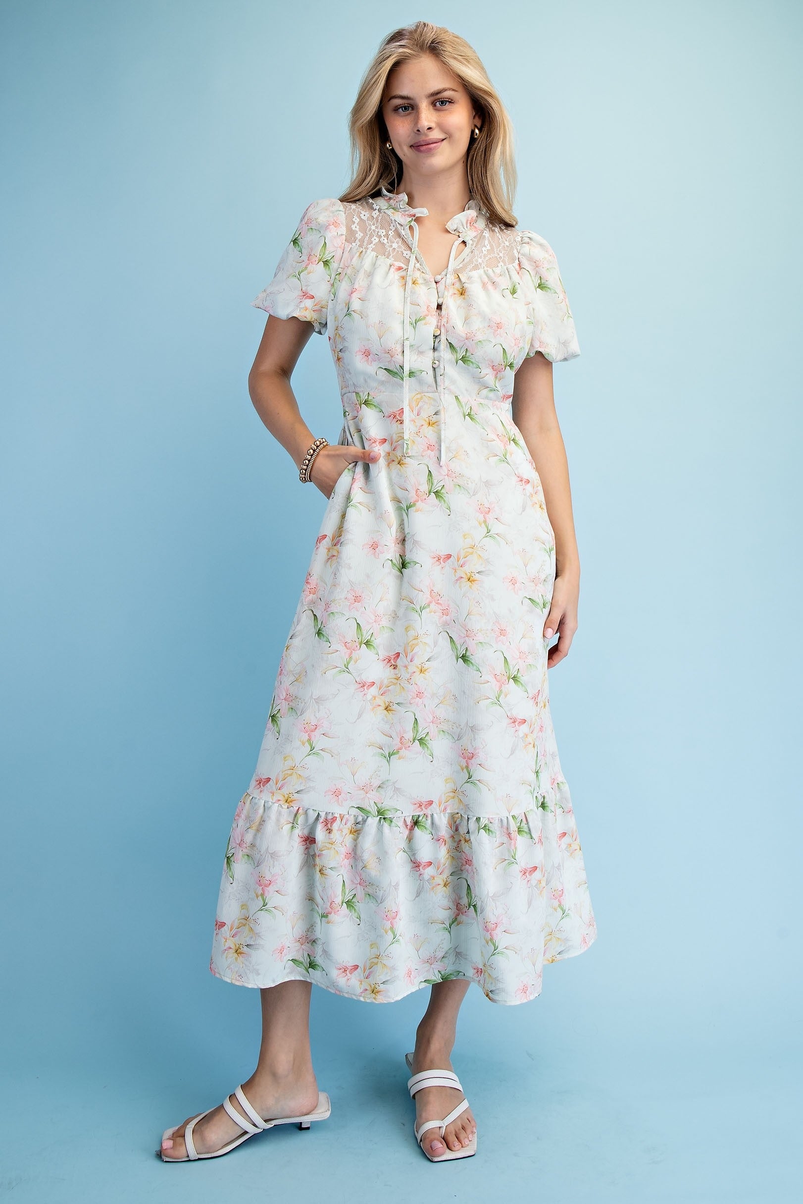Vestido Gigio Mangas Cortas Floral para Damas
