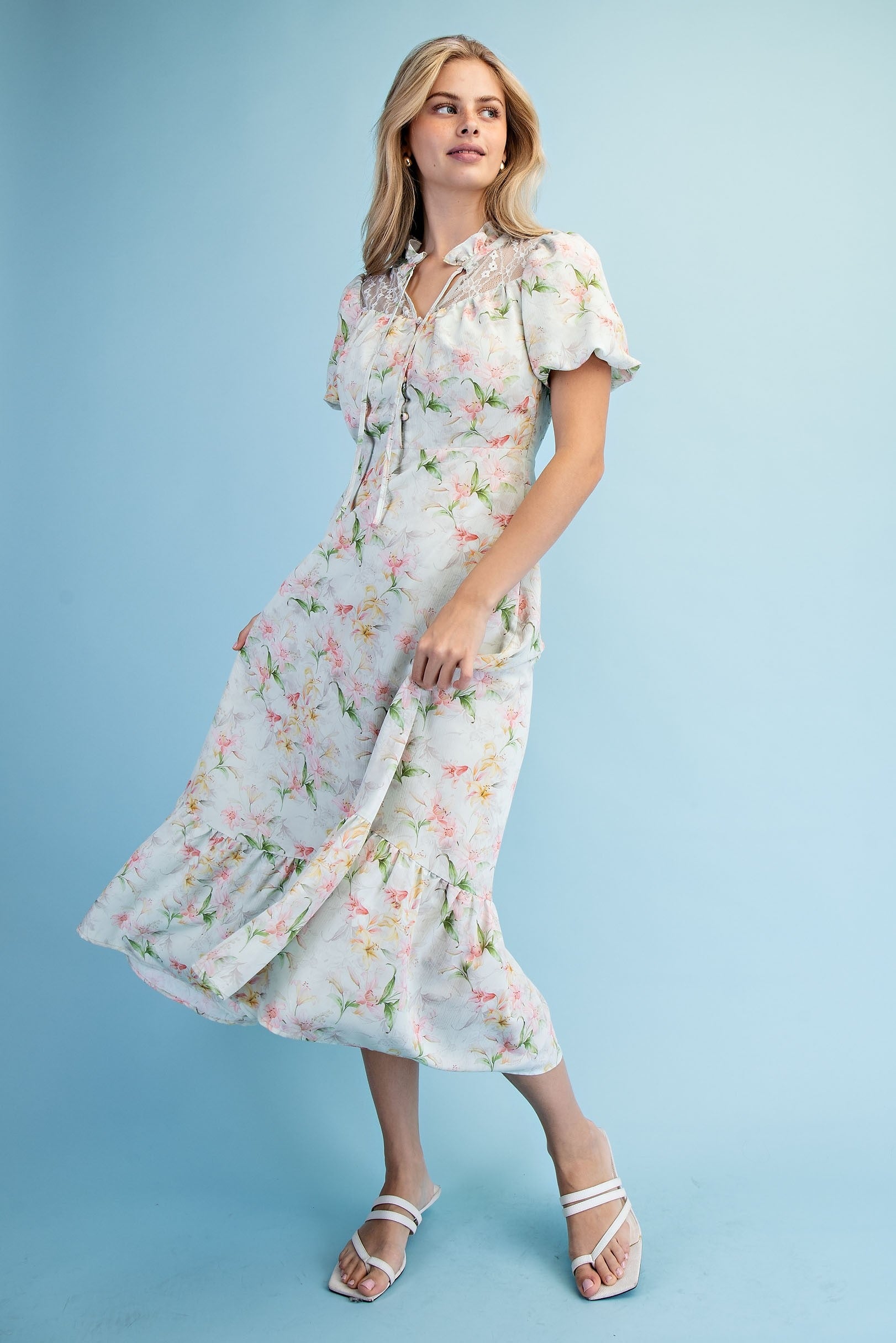 Vestido Gigio Mangas Cortas Floral para Damas