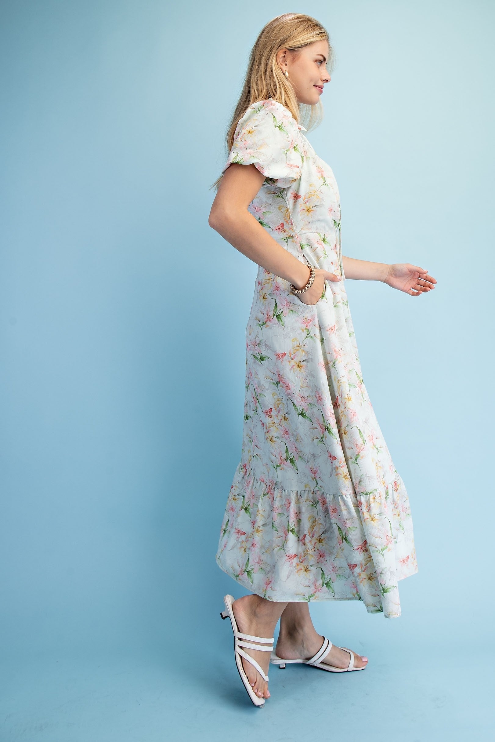 Vestido Gigio Mangas Cortas Floral para Damas