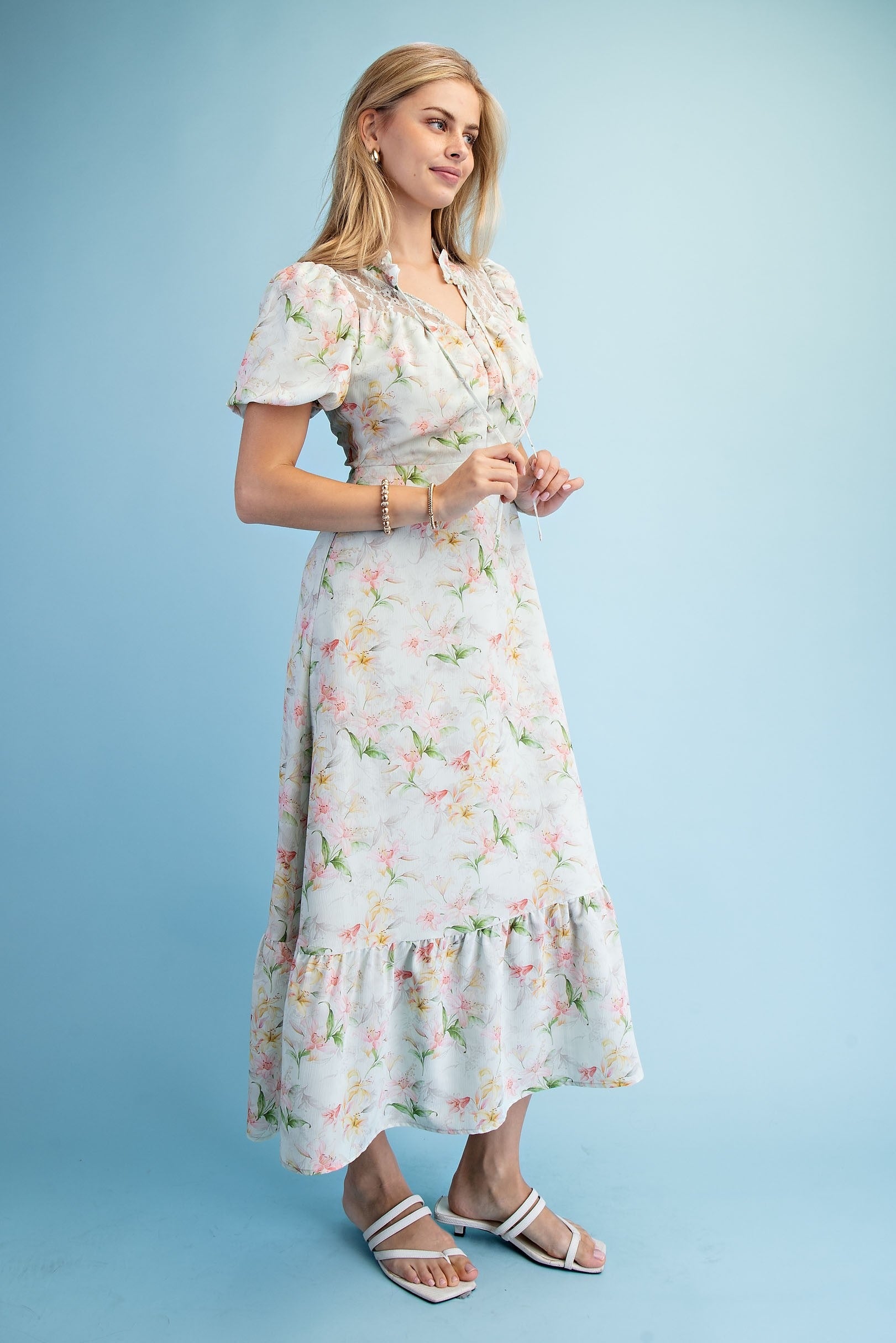 Vestido Gigio Mangas Cortas Floral para Damas