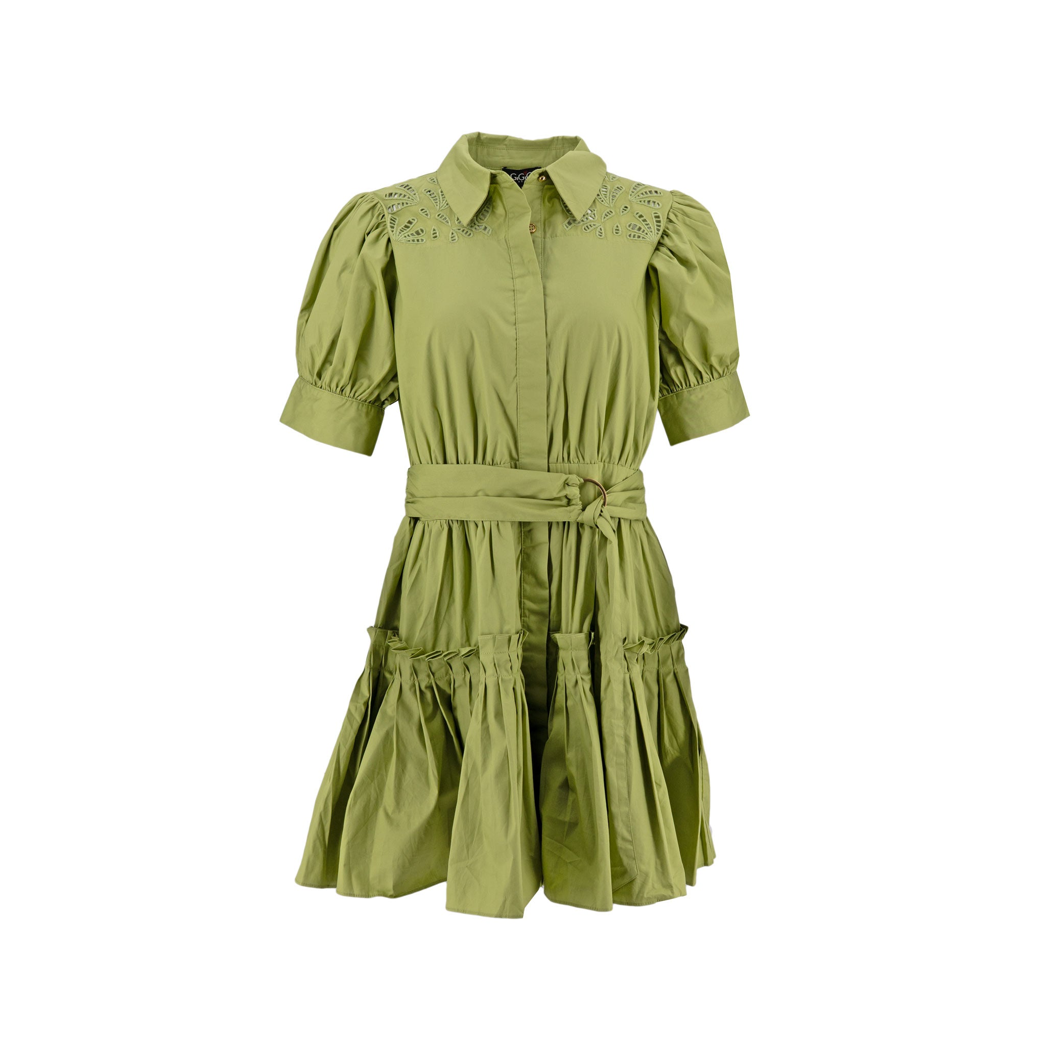 Vestido Gigio Mangas Cortas Liso Encaje para Damas