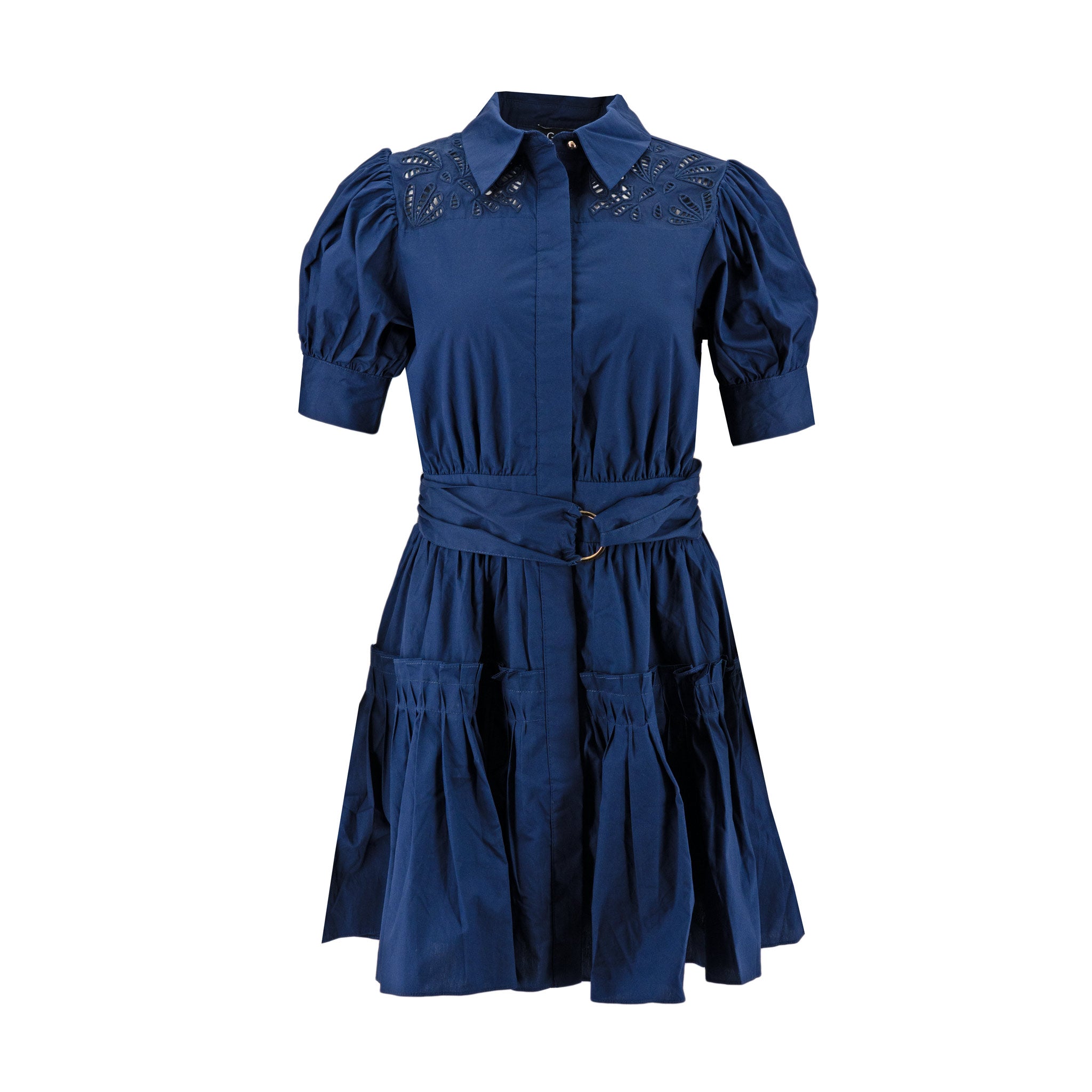 Vestido Gigio Mangas Cortas Liso Encaje para Damas