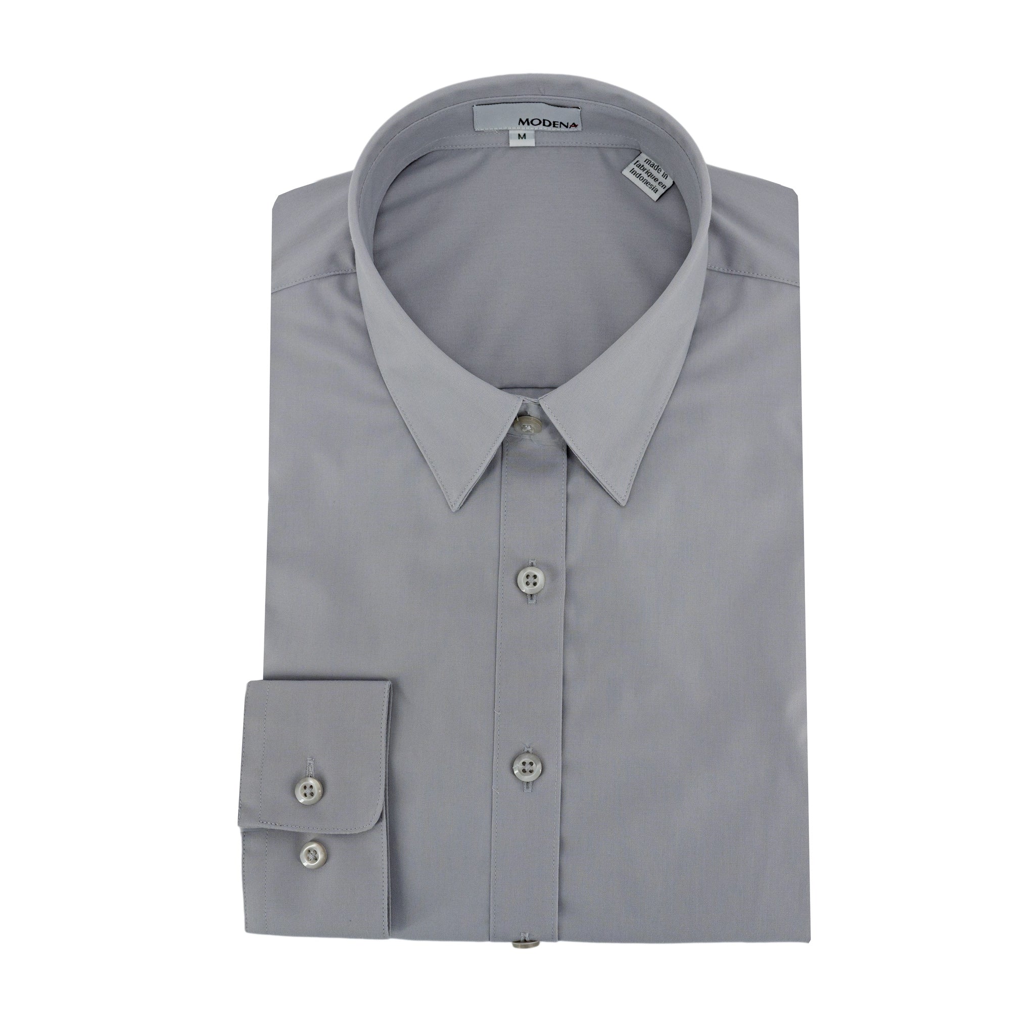 Camisa Modena Mangas Largas Lisa P/ Damas