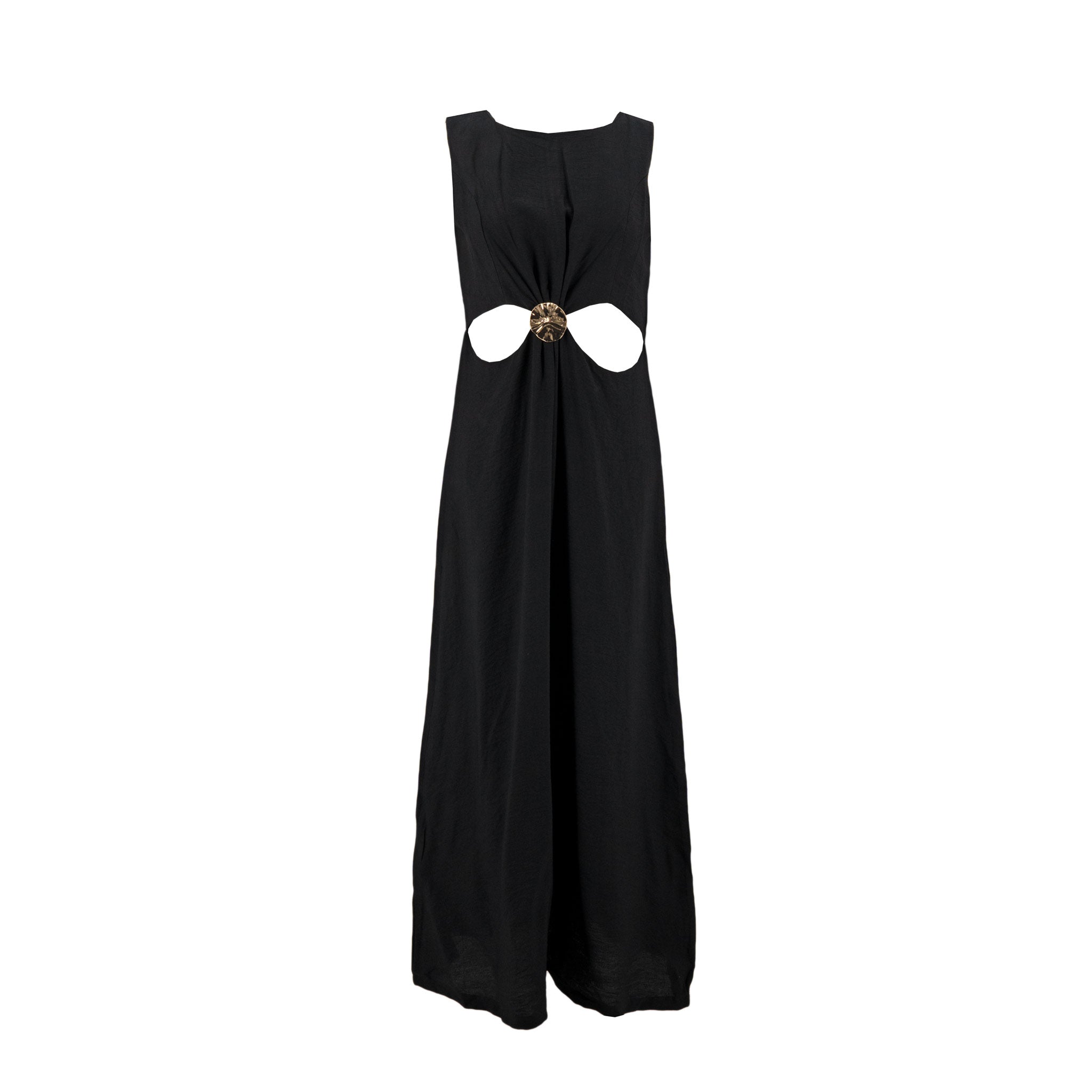 Vestido Sofia S sin Mangas Liso Broche para Damas – BLACK