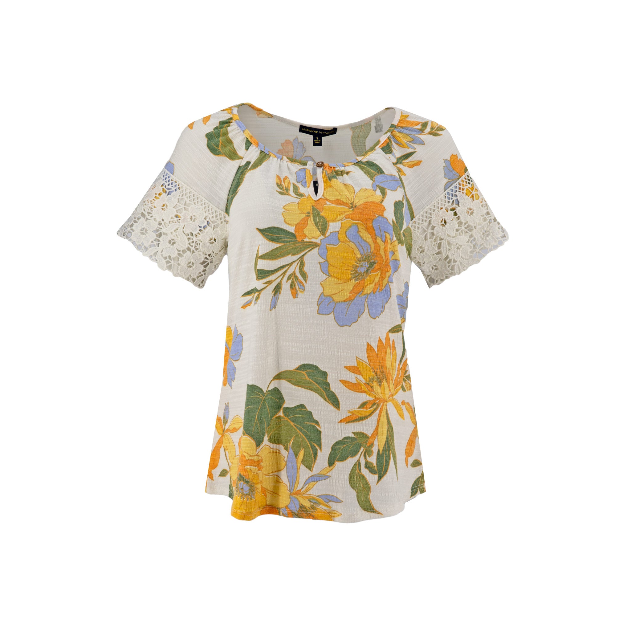 Blusa Adrienne Vittadini Mangas Cortas Estampado para Damas