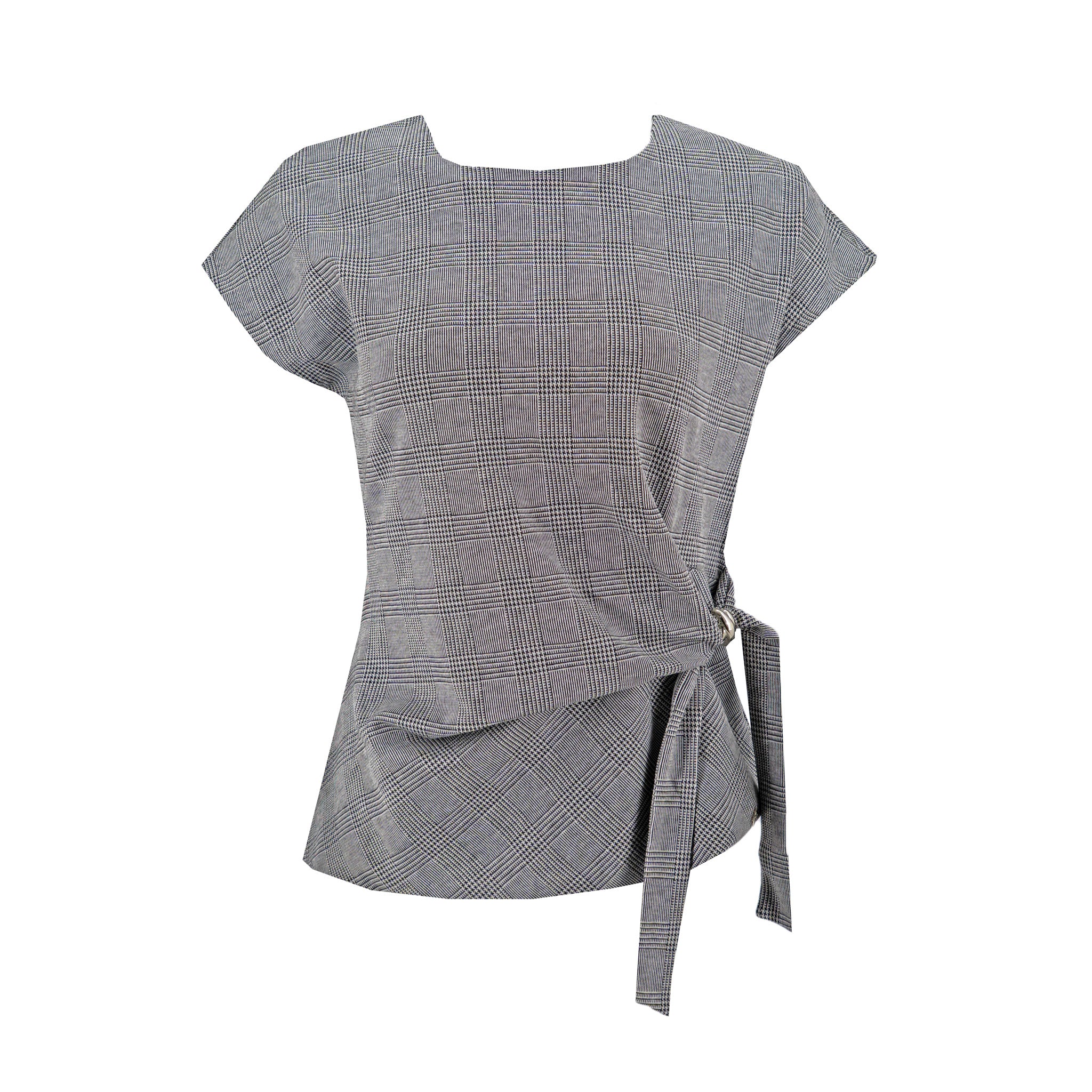 Blusa Adrienne Vittadini sin Mangas Cuadros para Damas
