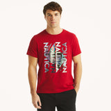 Camiseta Nautica Mangas Cortas Estampada Rojo Nautica para Caballeros VR4822