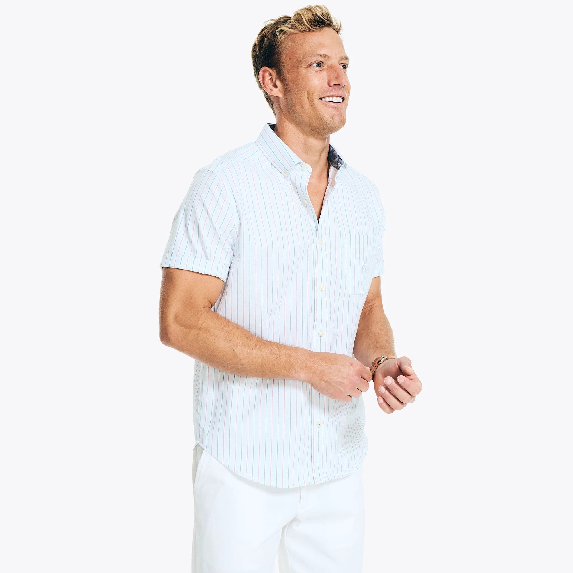 Camisa Nautica Mangas Cortas Rayas Para Caballeros by Nautica