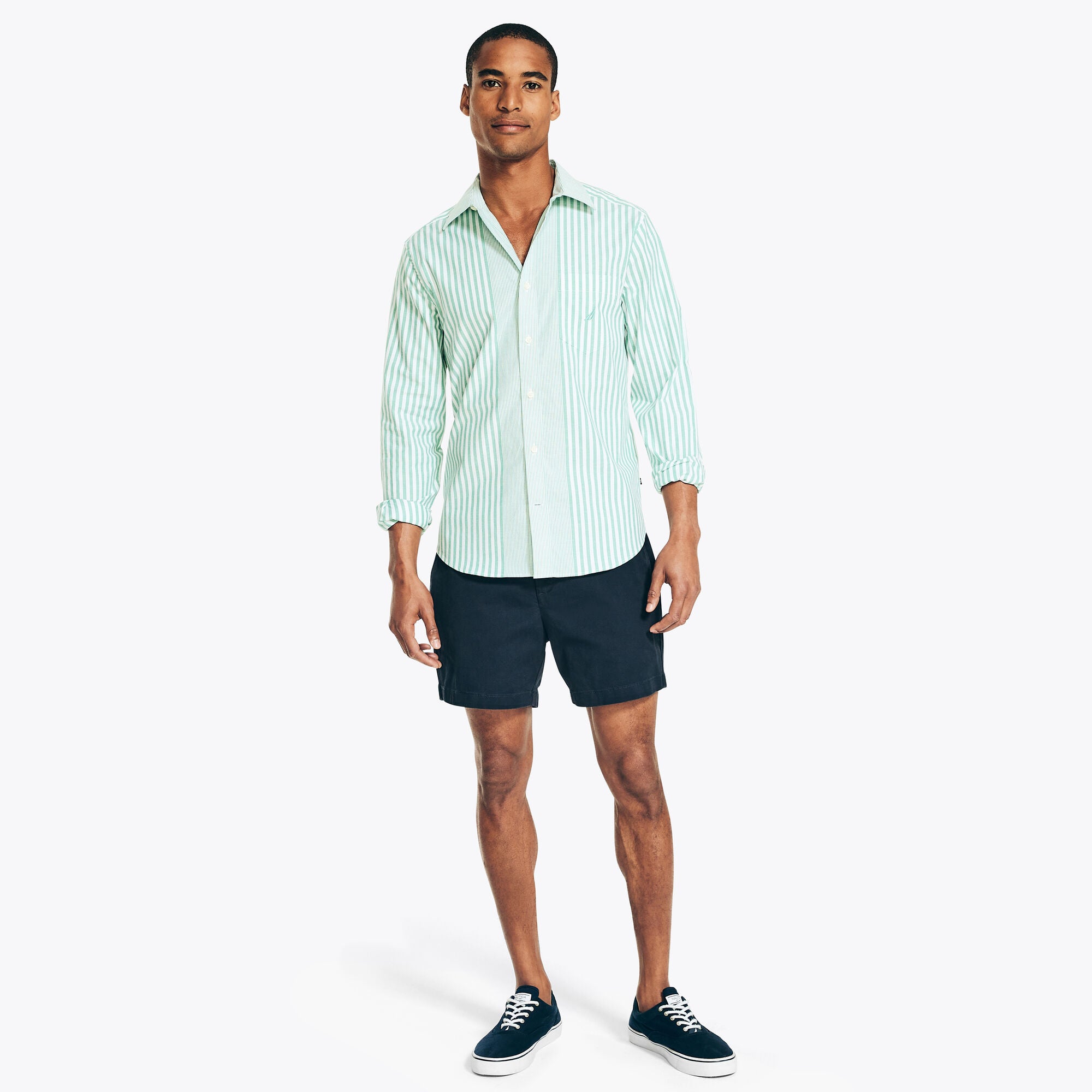 Camisa Nautica Ml Rayas Cab