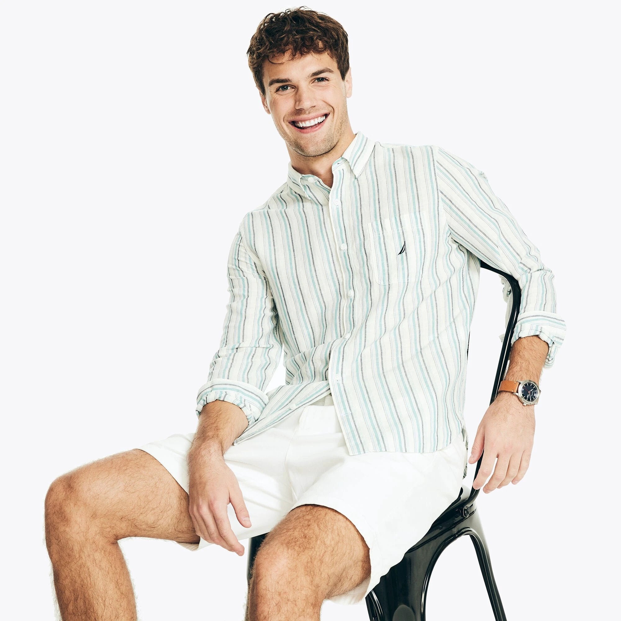 Camisa Nautica Mangas Largas Rayas Para Caballeros by Nautica