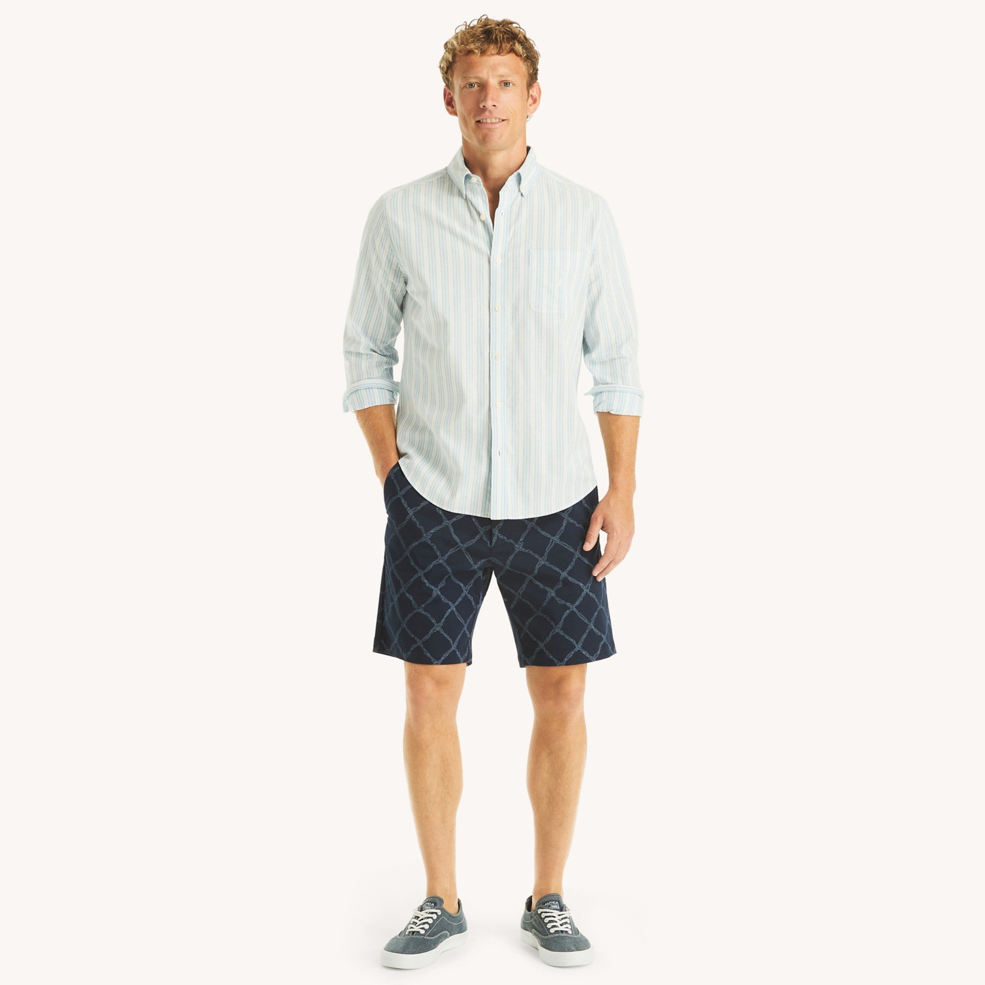Camisa Nautica Ml Rayas Cab