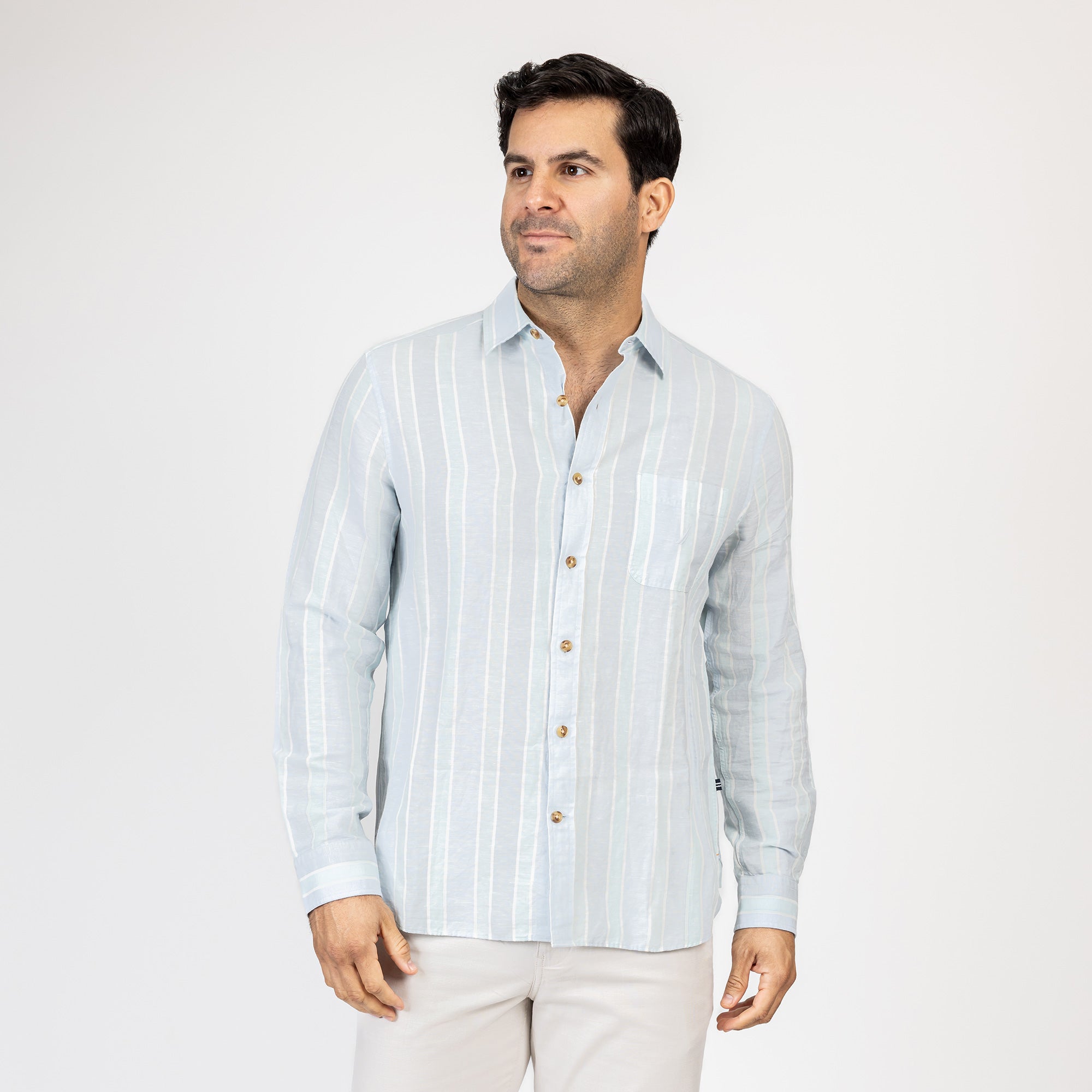 Camisa Nautica Ml Rayas Cab
