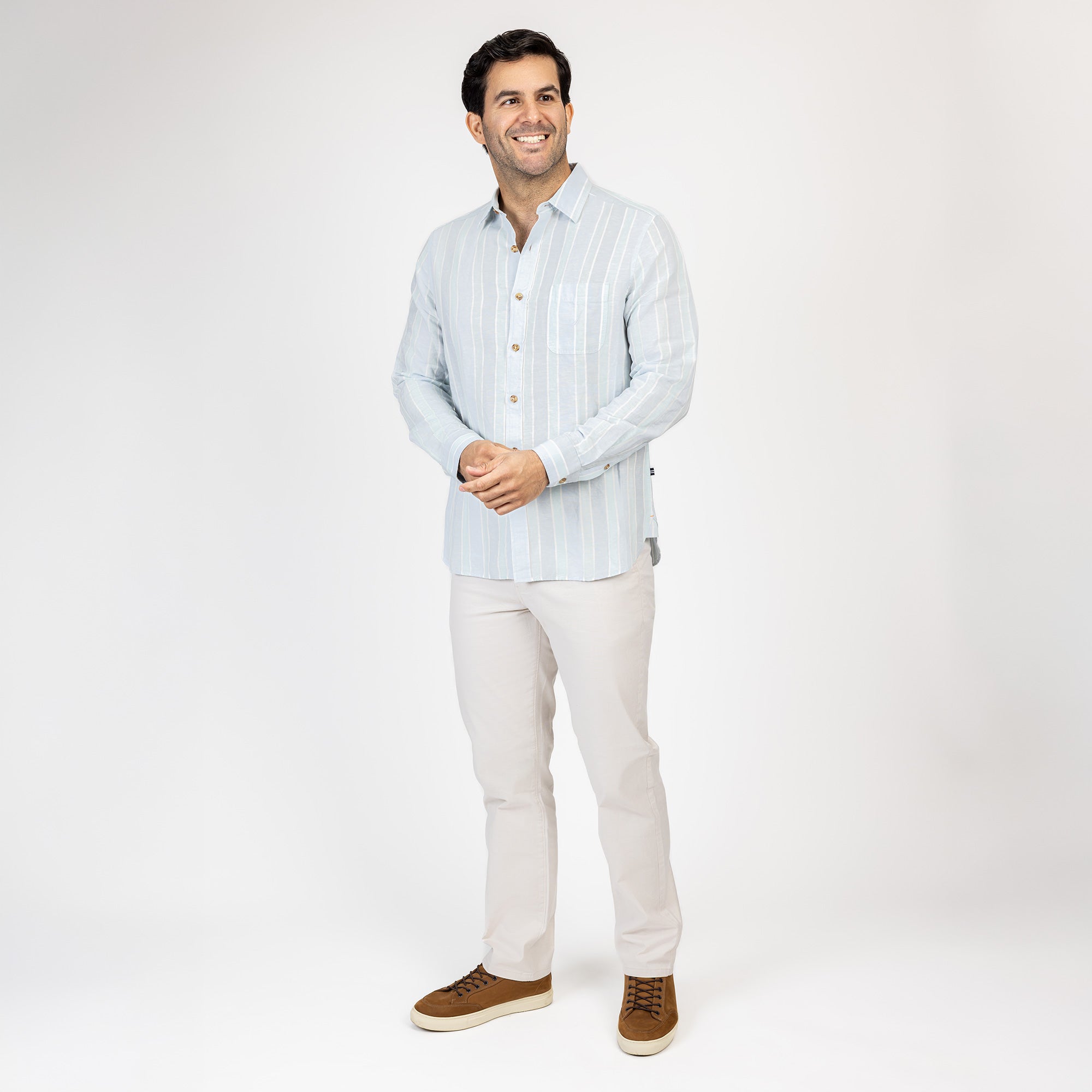 Camisa Nautica Ml Rayas Cab