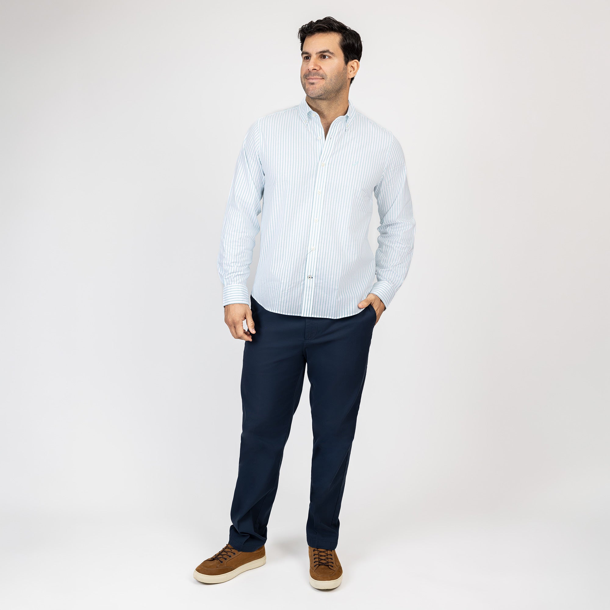 Camisa Nautica Ml Rayas Cab