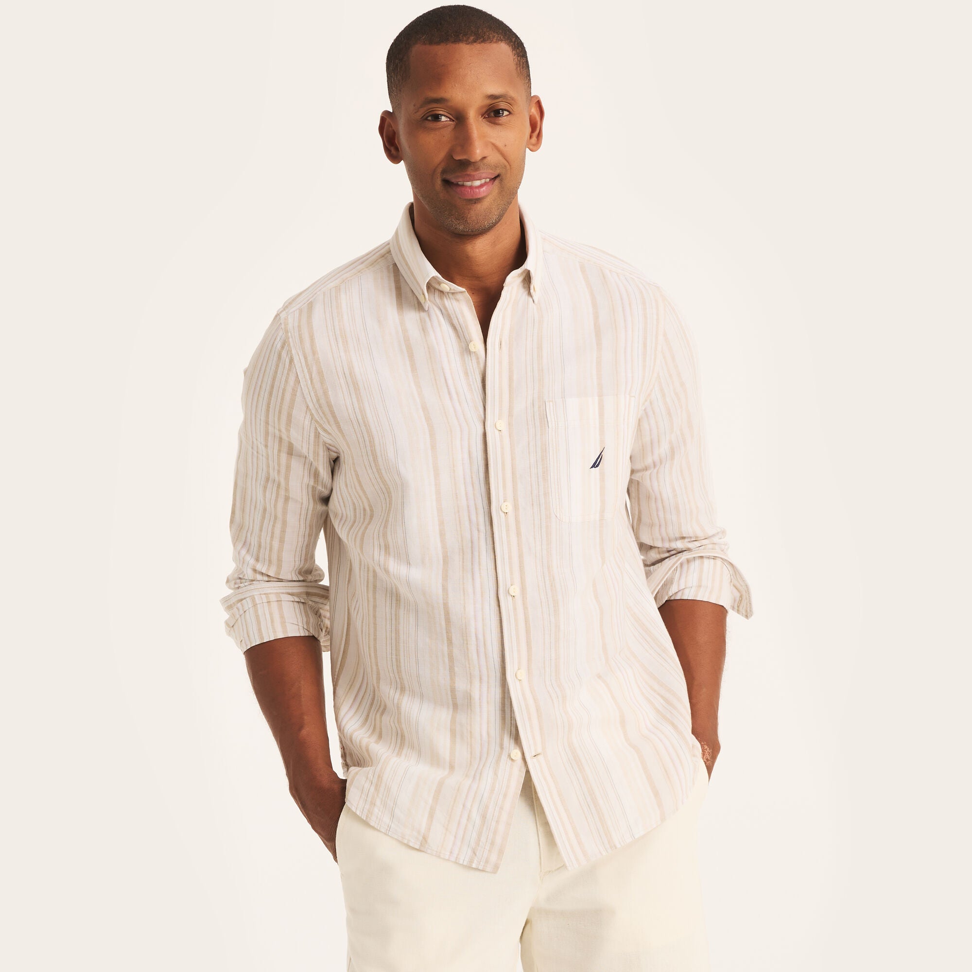 Camisa Nautica Ml Rayas Cab