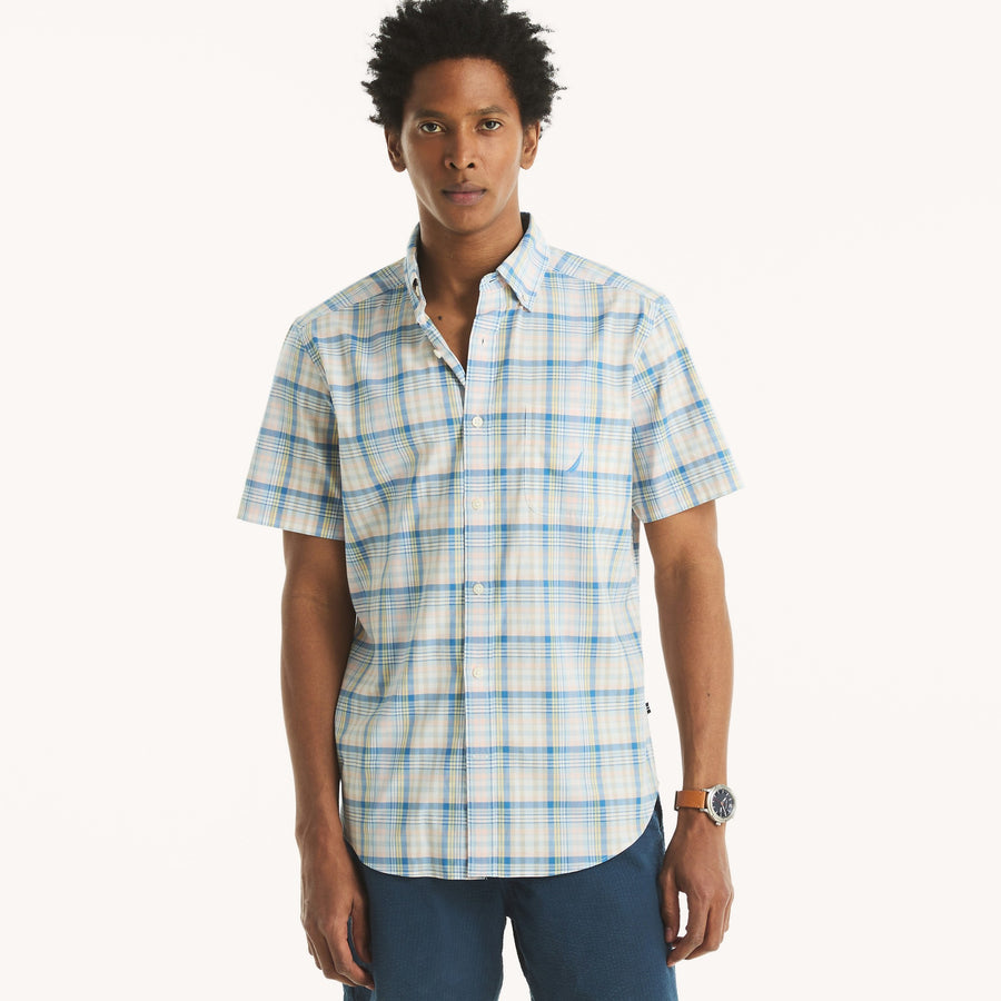 Camisa Nautica Mangas Cortas Cuadros para Caballeros