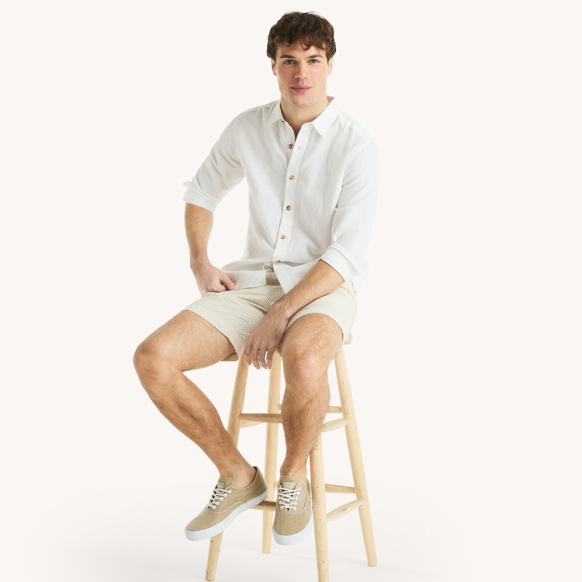 Camisa Nautica Mangas Largas Lisa Para Caballeros by Nautica