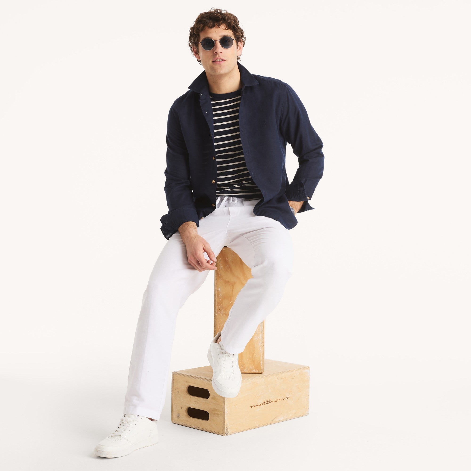 Camisa Nautica Mangas Largas Lisa Para Caballeros by Nautica