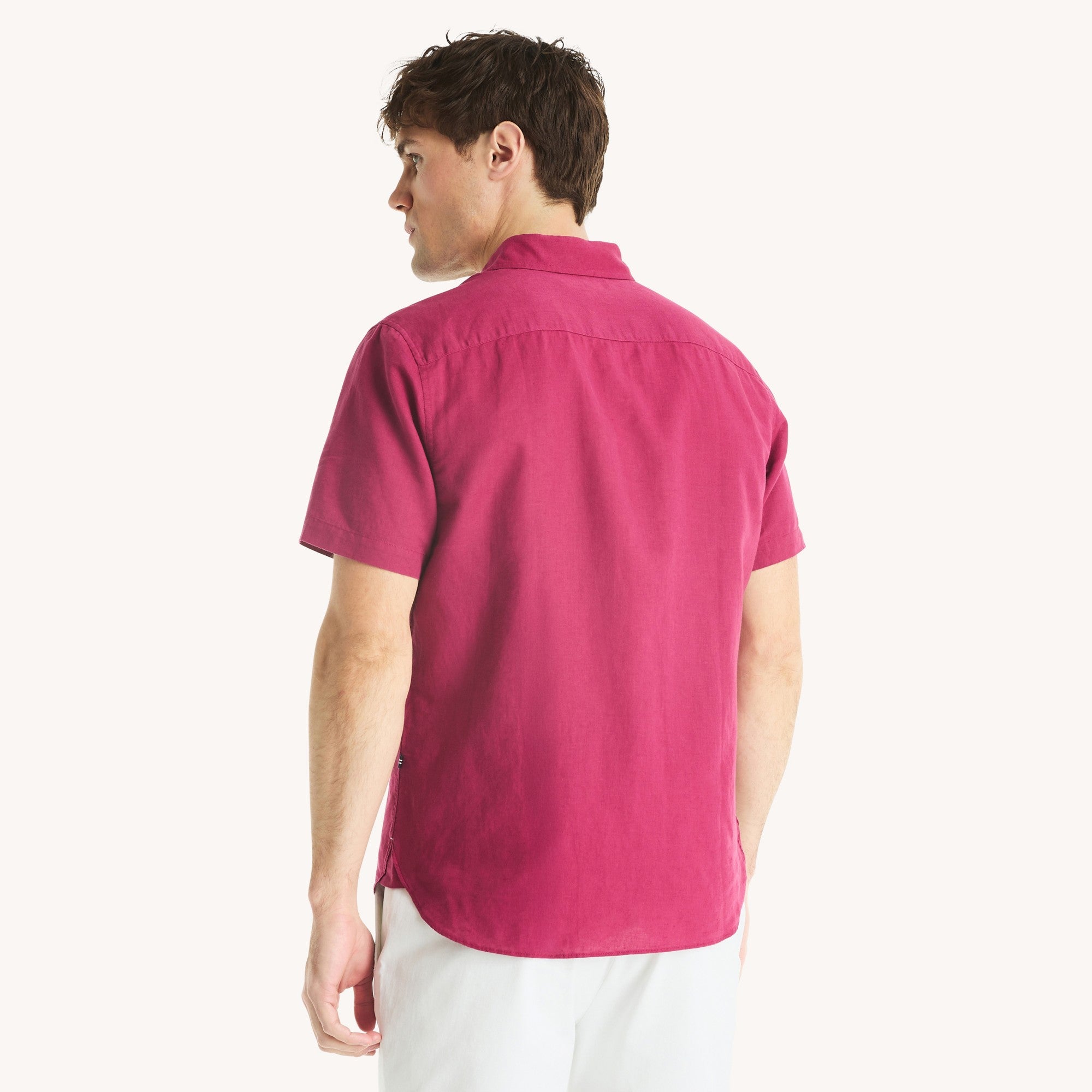 Camisa Nautica Manga Corta Lisa para Caballeros