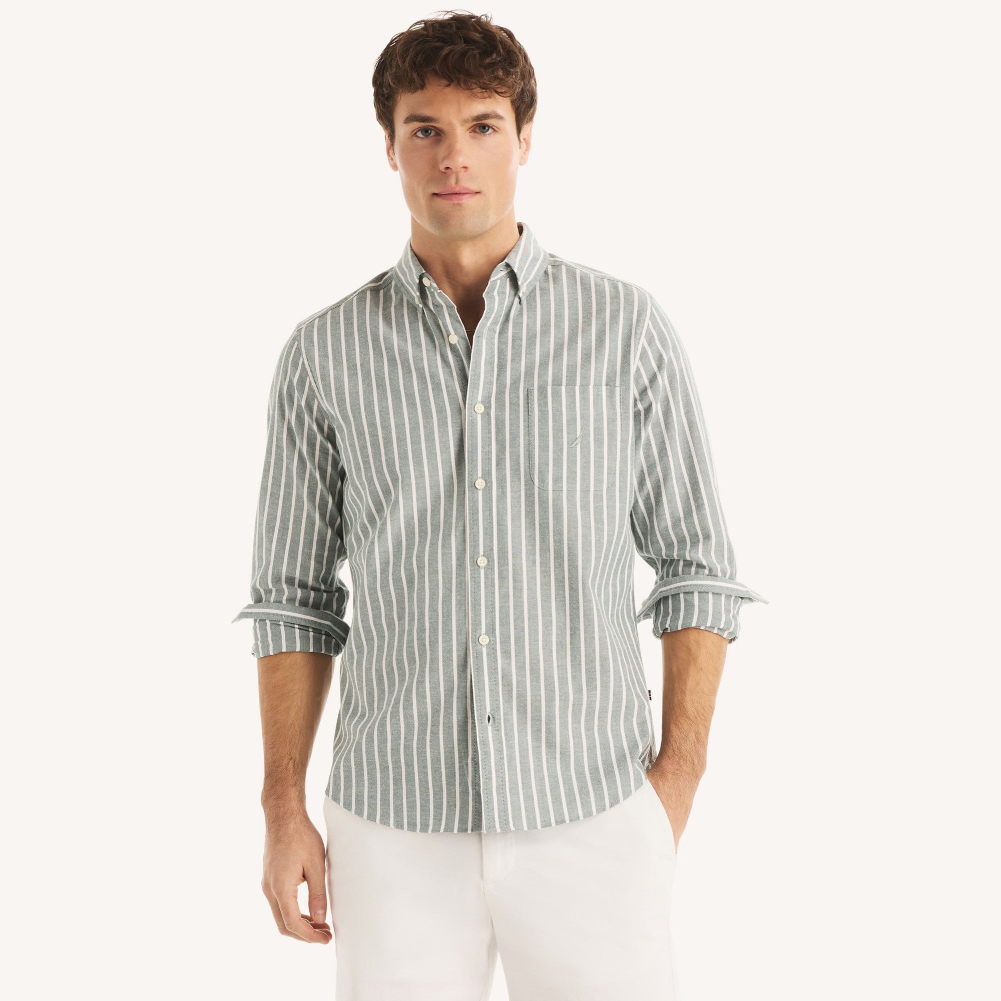 Camisa Nautica Ml Rayas Cab