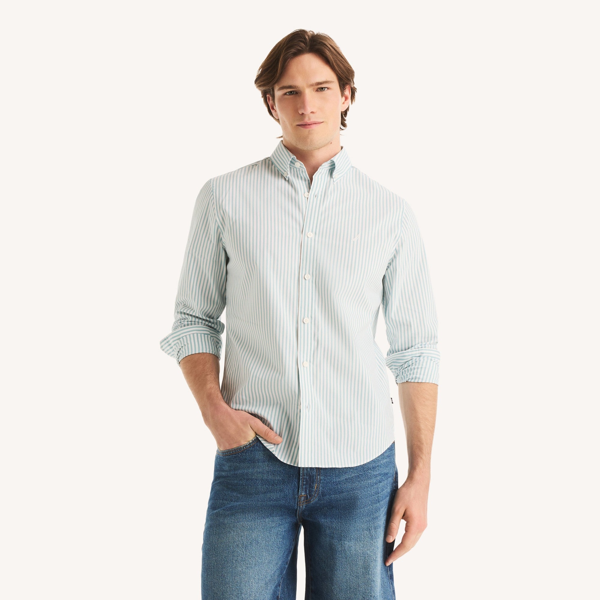 Camisa Nautica Ml Rayas Cab