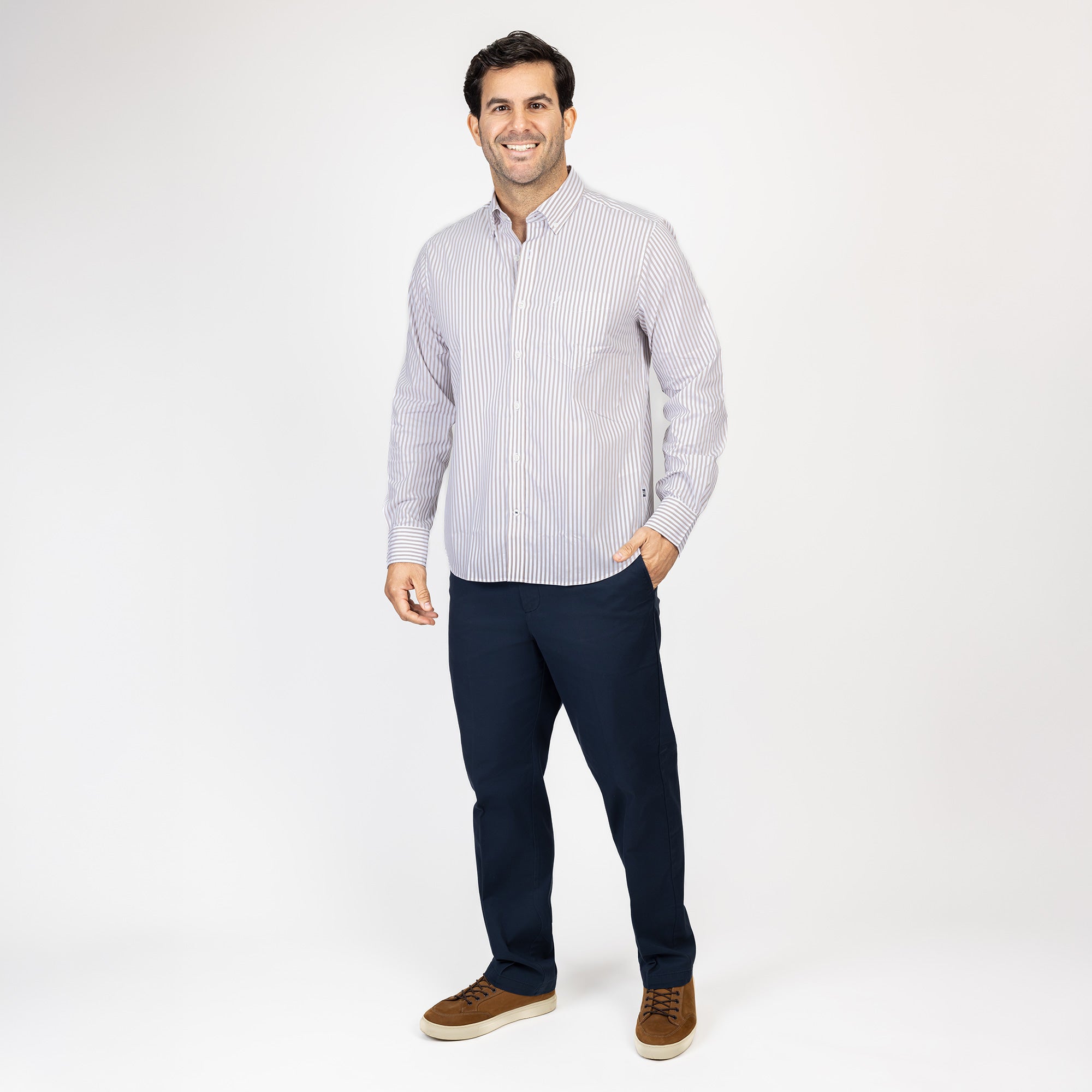 Camisa Nautica Ml Rayas Cab