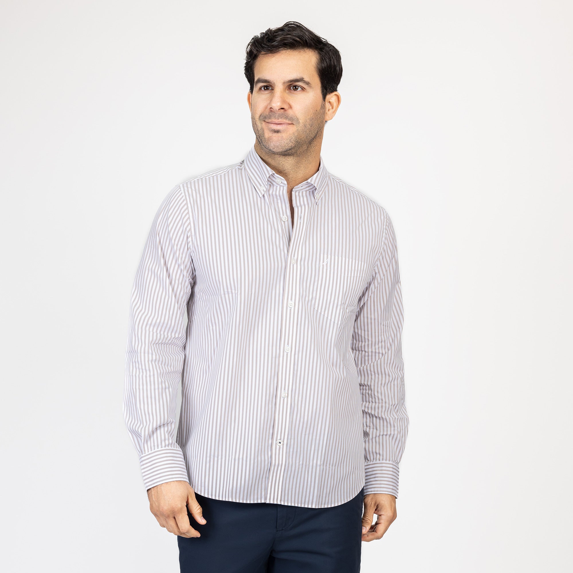 Camisa Nautica Ml Rayas Cab