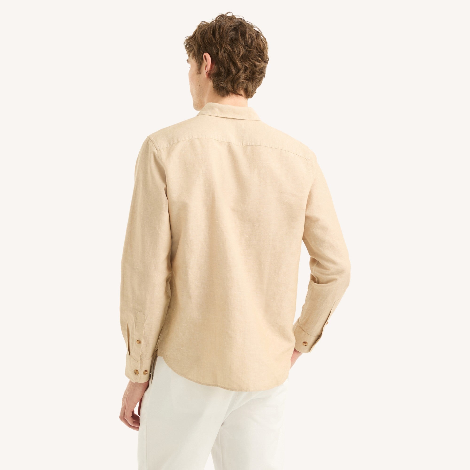 Camisa Nautica Mangas Largas Lisa para Caballeros