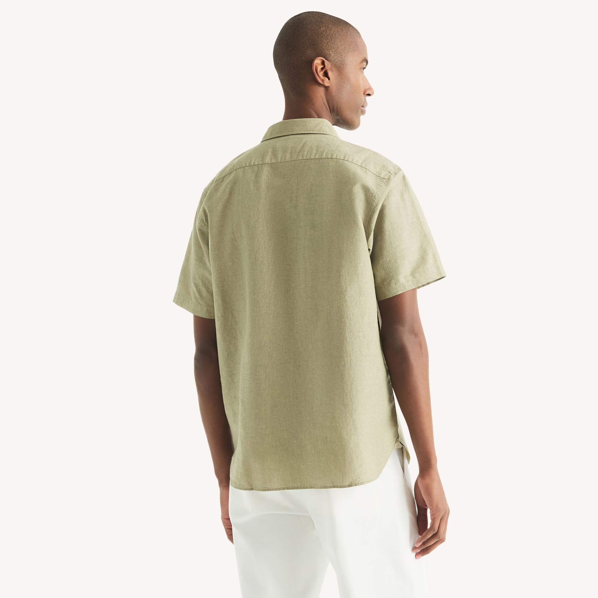 Camisa Nautica Mangas Cortas Lisa para Caballeros