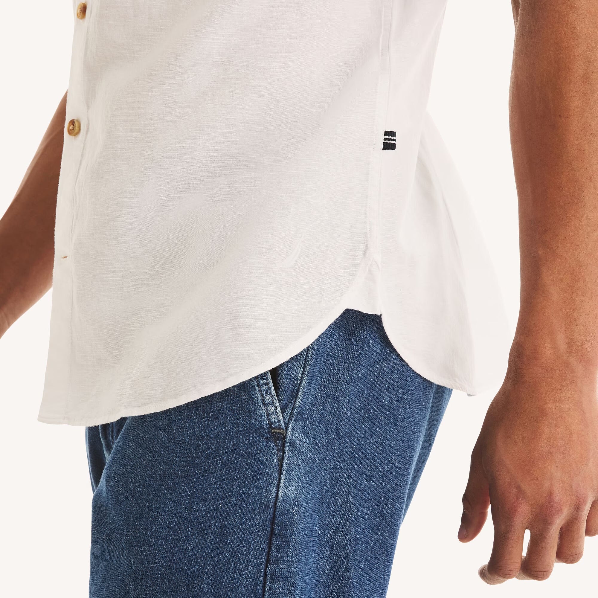 Camisa Nautica Mangas Cortas Lisa para Caballeros