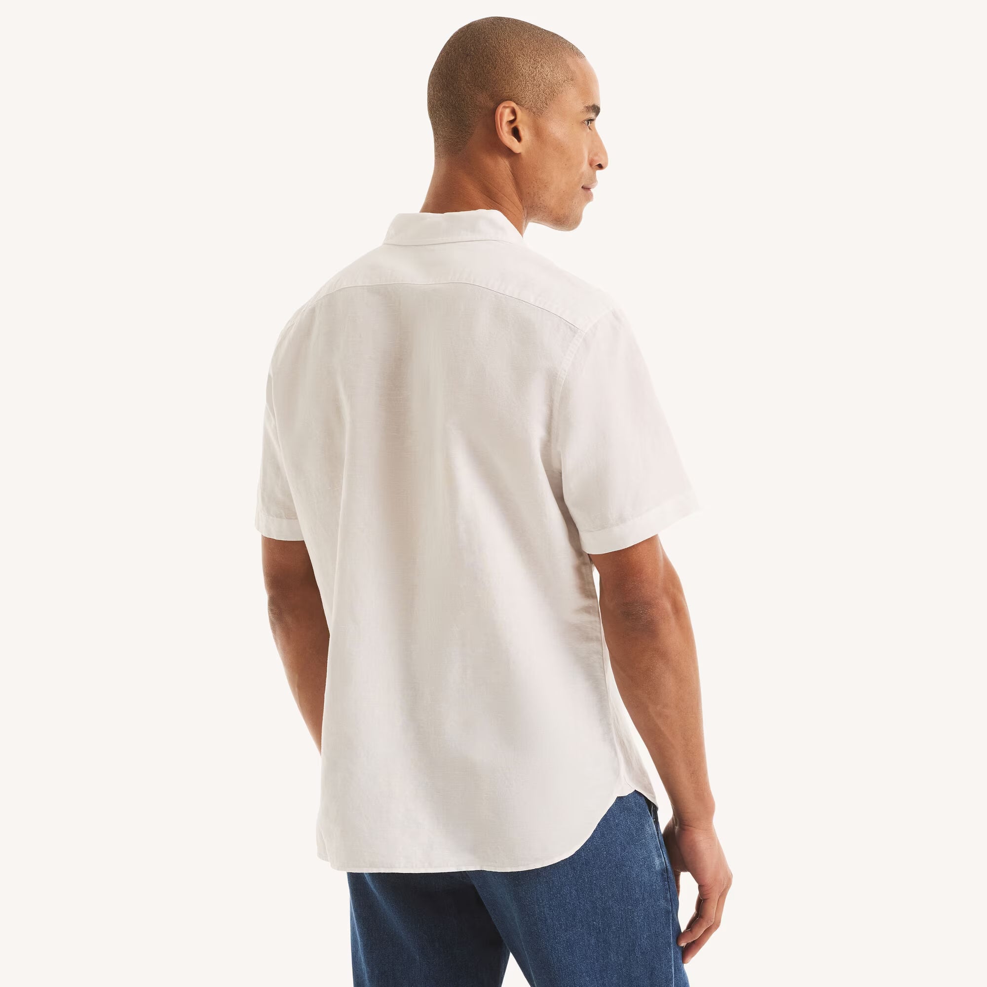 Camisa Nautica Mangas Cortas Lisa para Caballeros