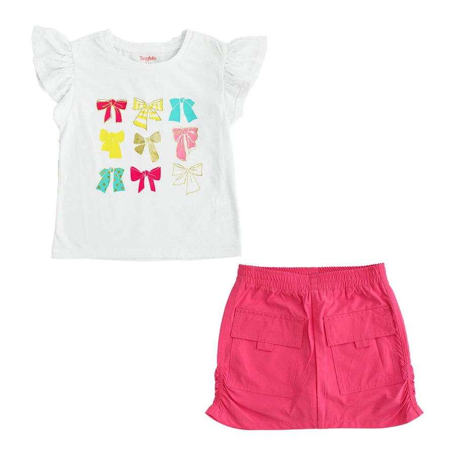 Conjunto Tiny Tots Mangas Cortas Estampado 2 Piezas Para Niñas – WHITE FUCHSIA