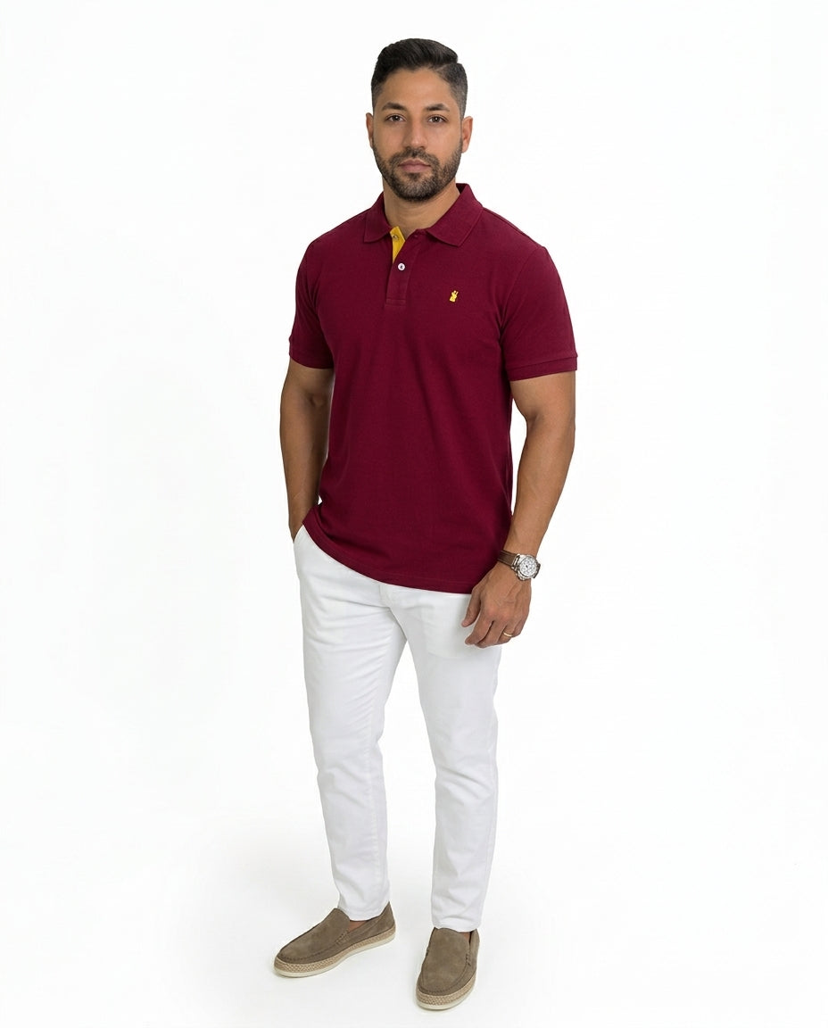 Poloshirt 1492 Mangas Cortas Liso Para Caballeros