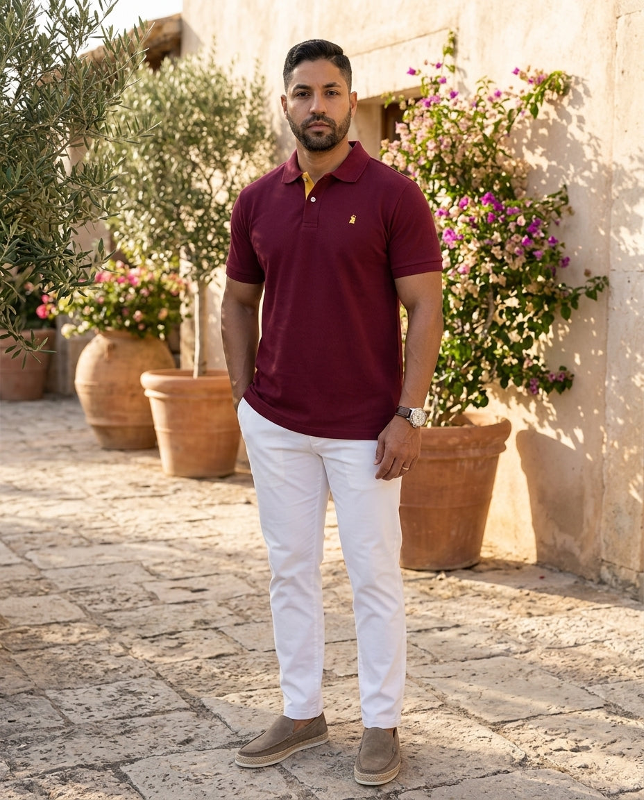 Poloshirt 1492 Mangas Cortas Liso Para Caballeros