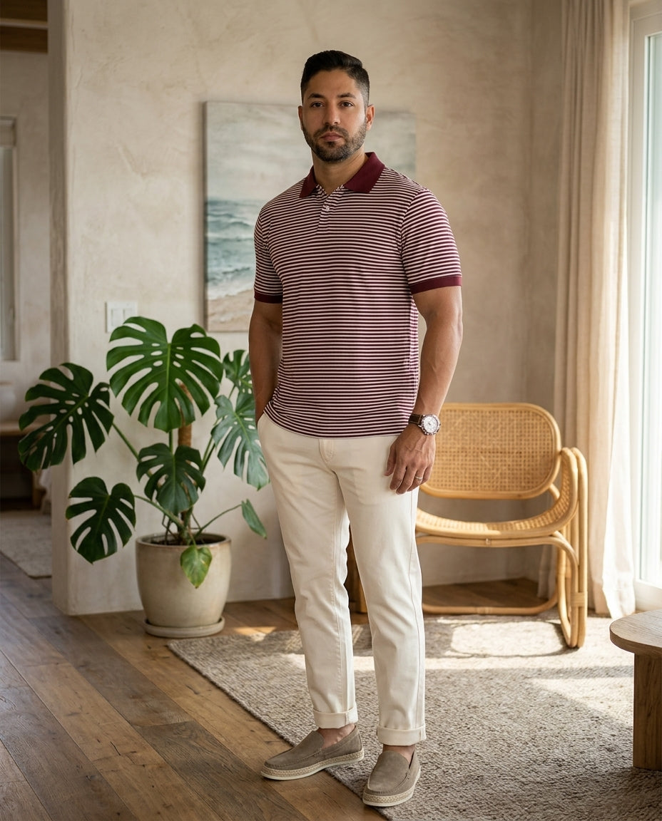 Poloshirt 1492 Mangas Cortas Rayas Para Caballeros